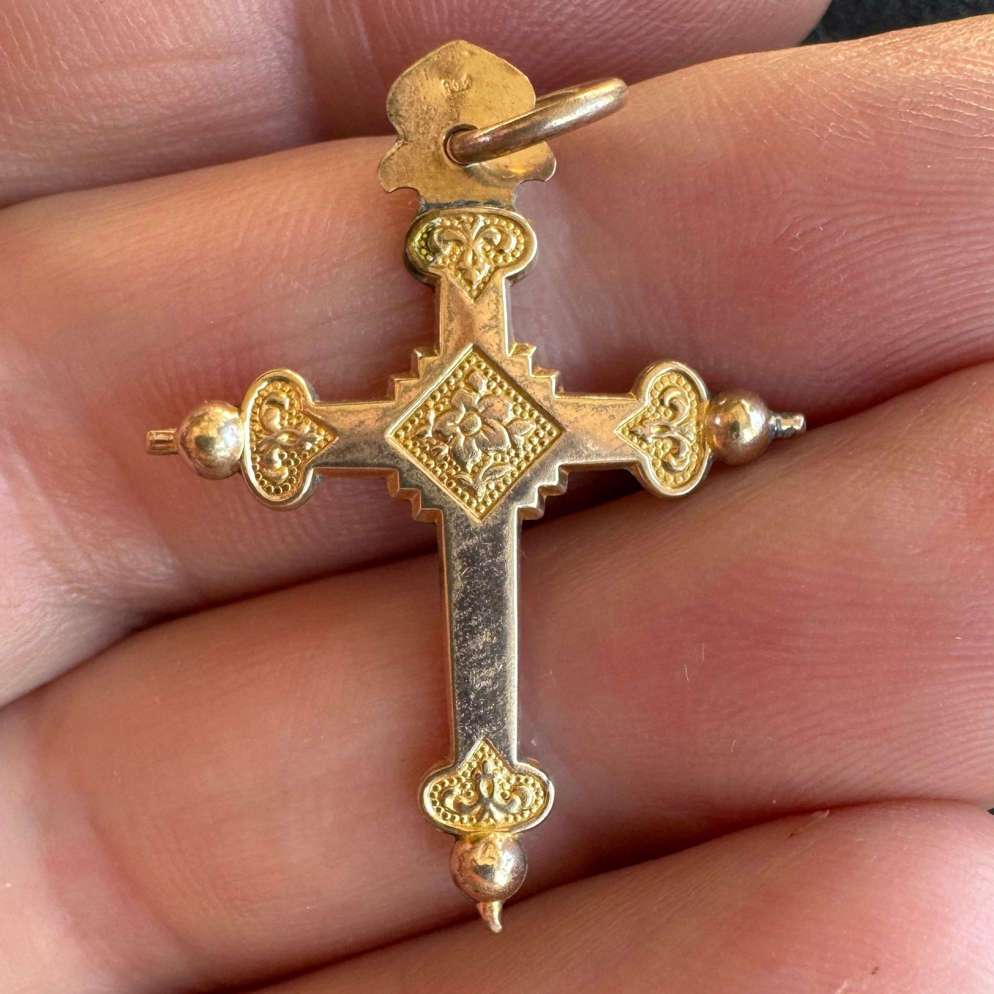 Croix de jeannette XIXeme - plaqué or