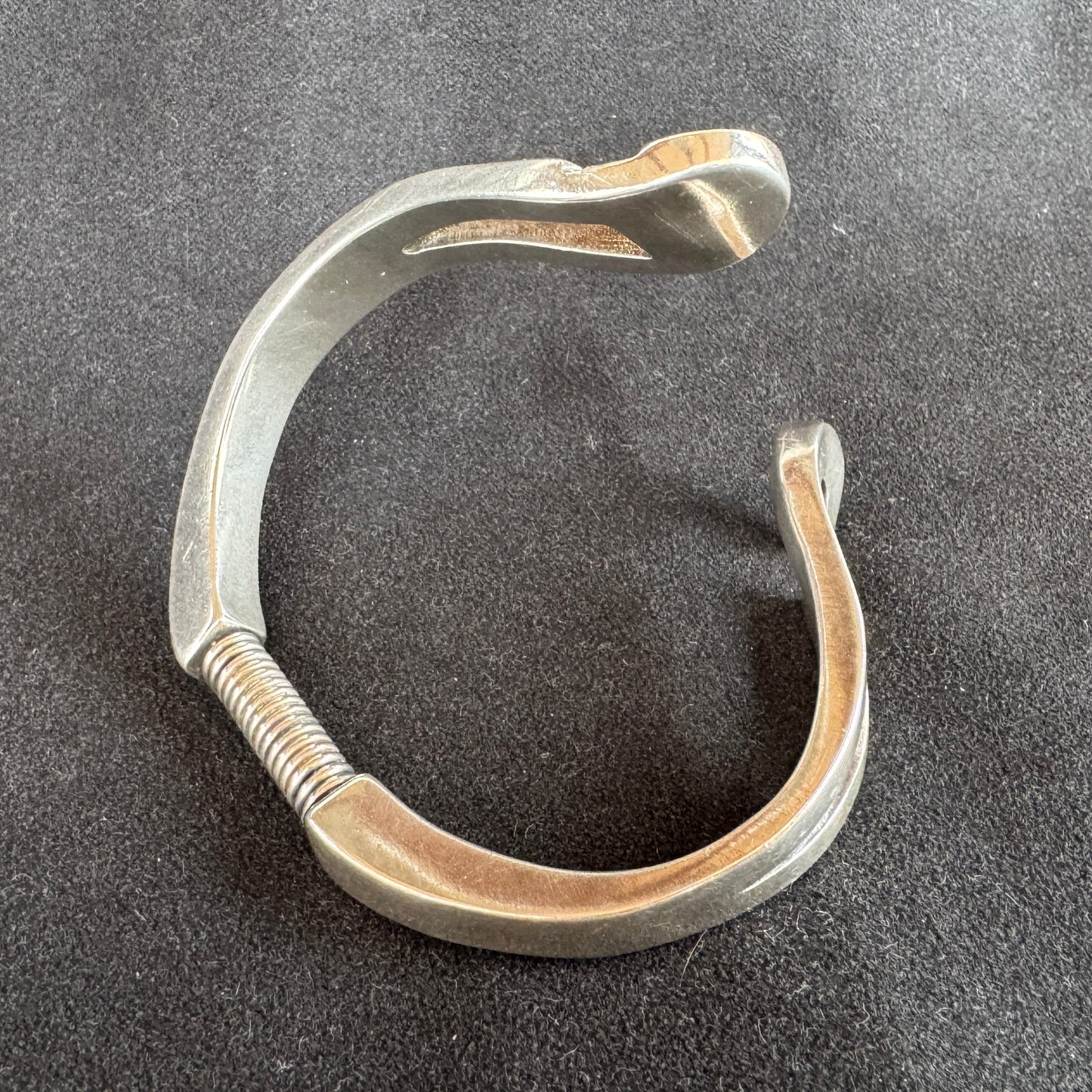 Bracelet vintage à ressort « numéro 3 » - métal argenté