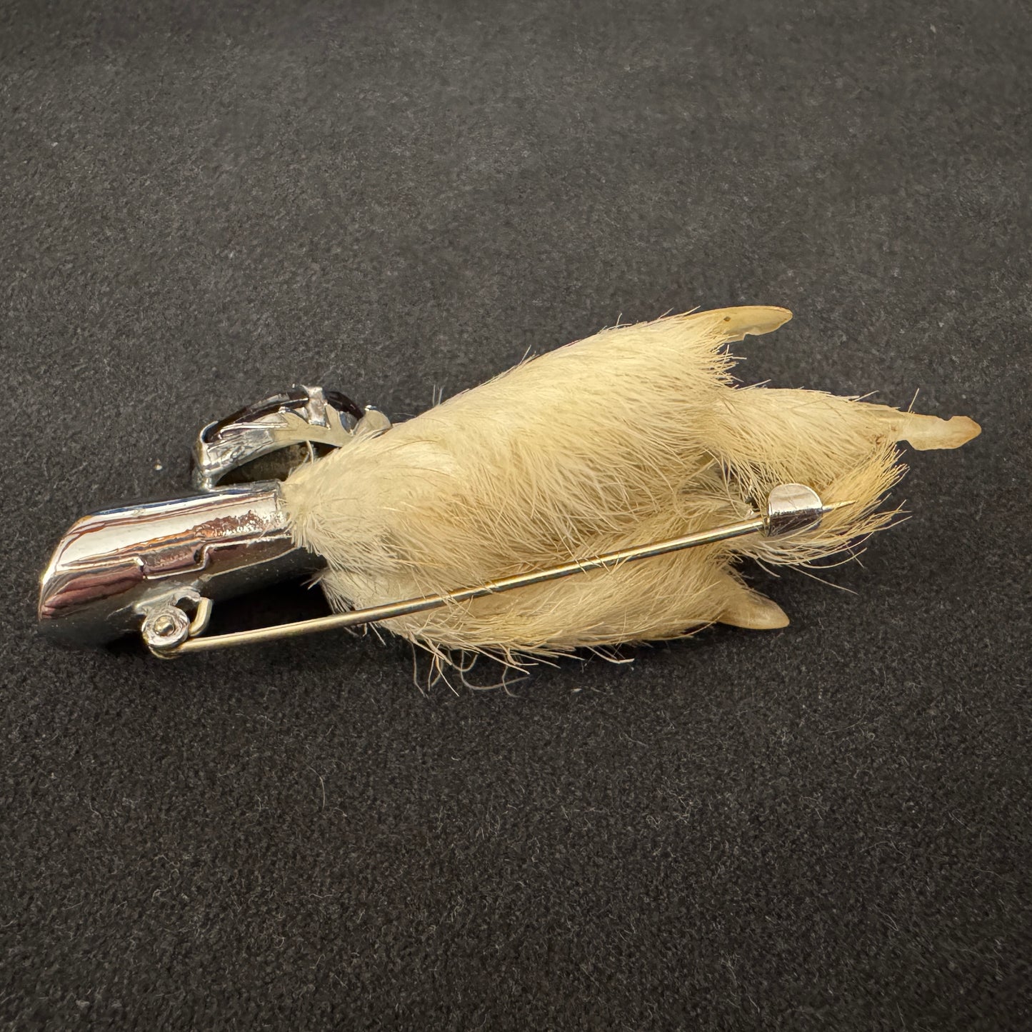 Broche ancienne « souvenir de chasse au Tétras » - vers 1960