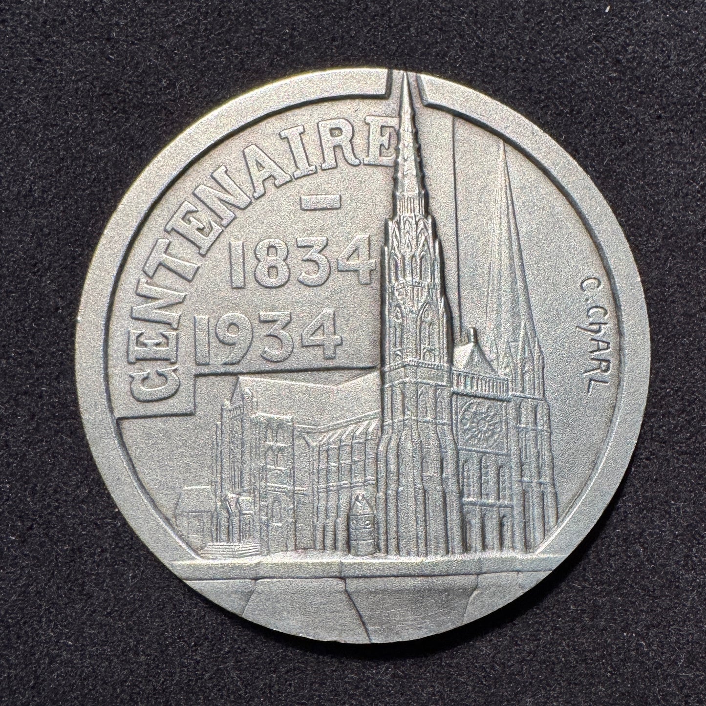 Médaille ancienne « Caisse d’épargne de Chartres 1934 » par C. Charl