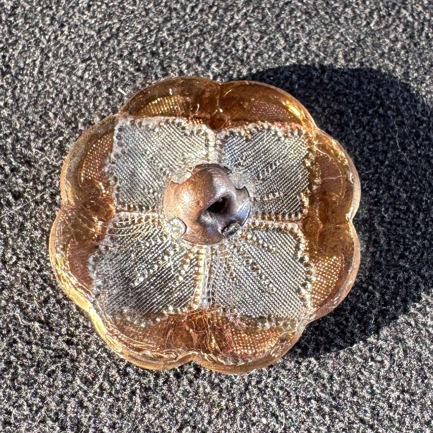 Bouton ancien XIXe en verre