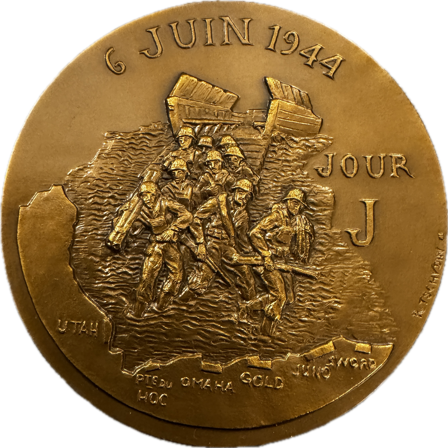 Médaille artistique en bronze « anniversaire du débarquement 6 juin 1944 »