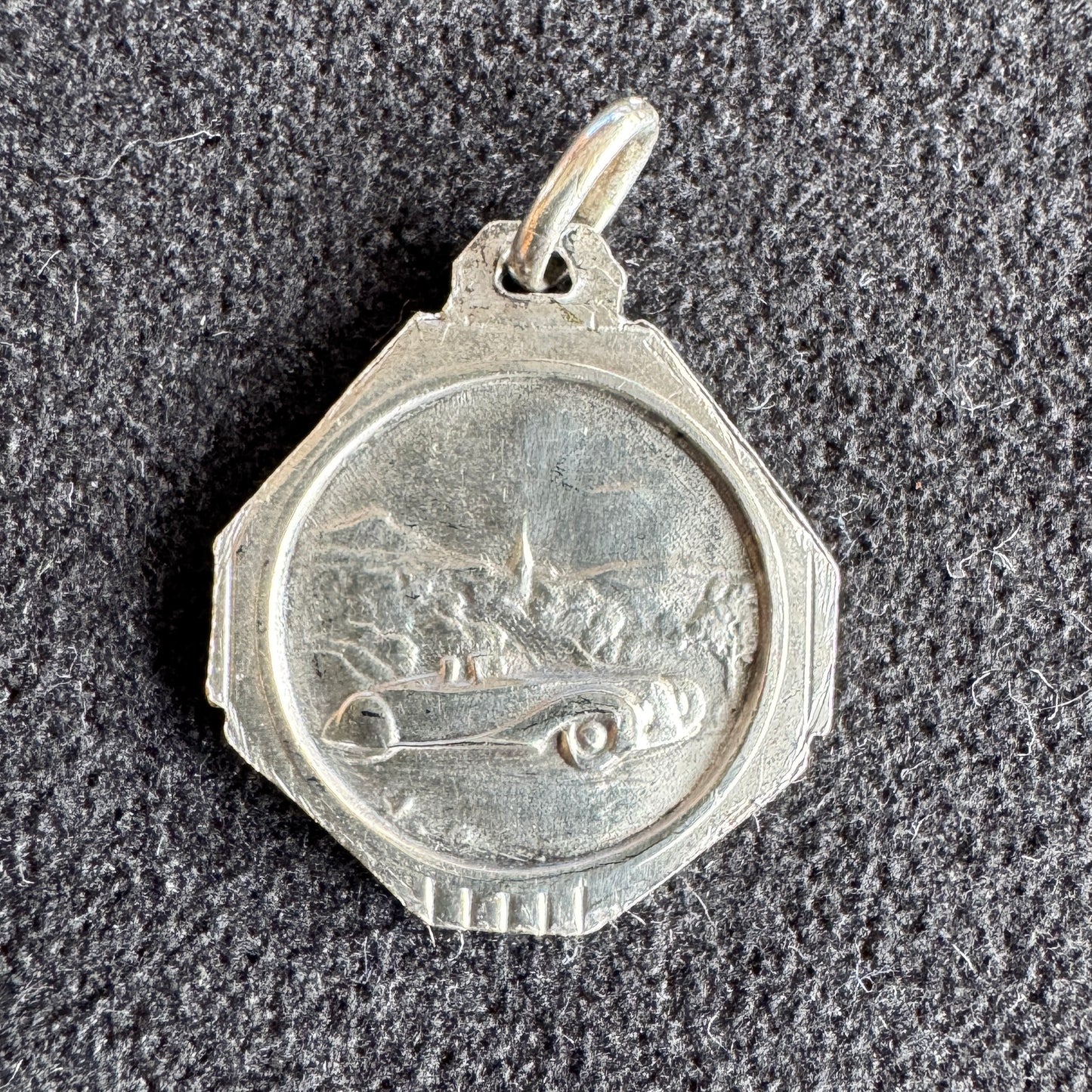 Médaille religieuse ancienne en argent « Saint Christophe »