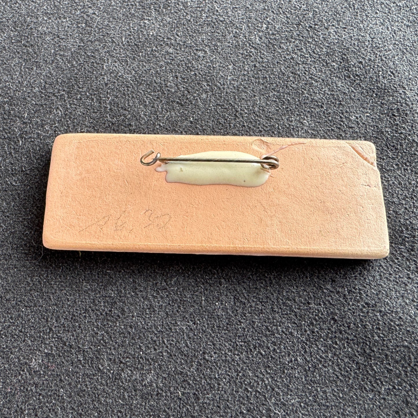 Broche Vintage en céramique peinte - « paysage »