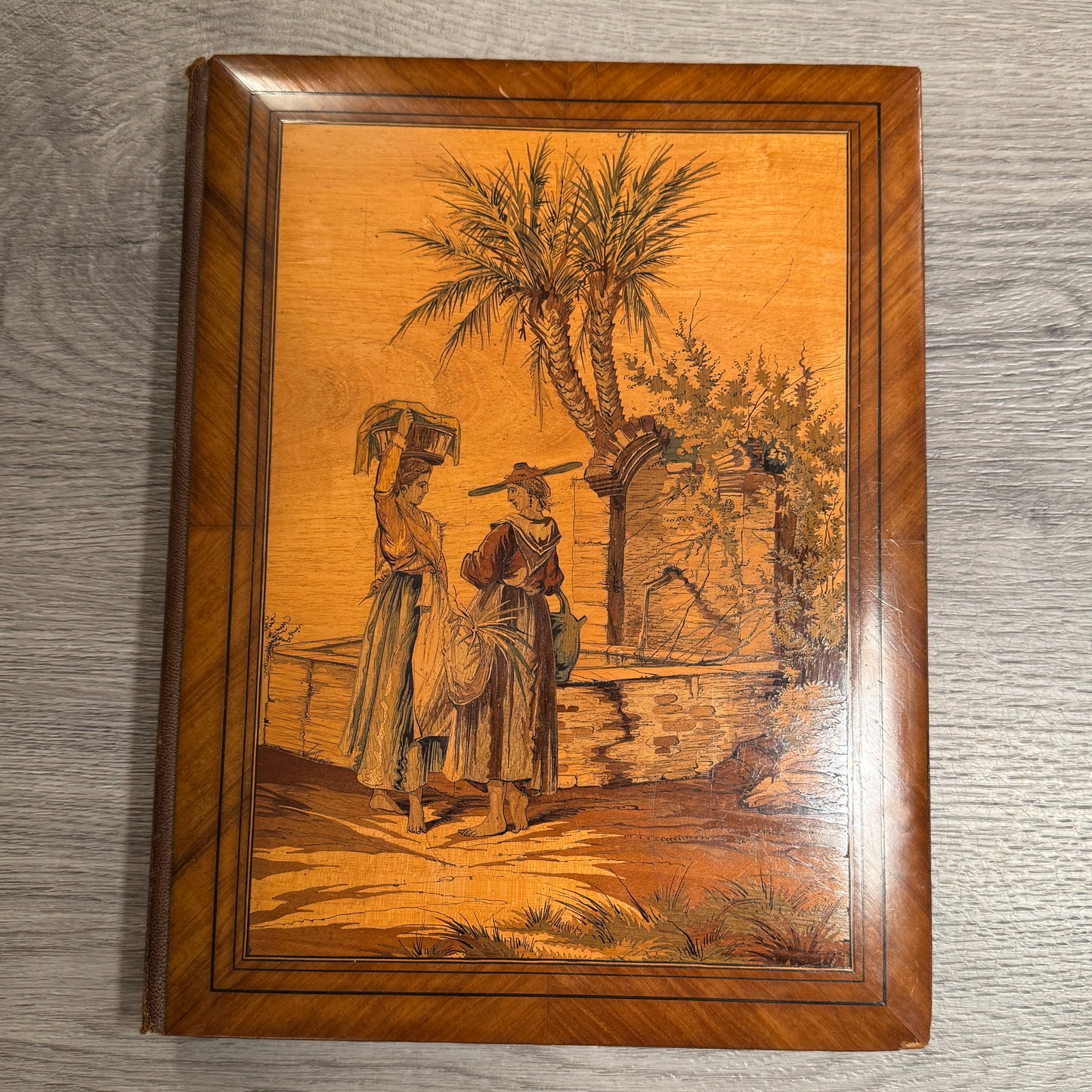 Porte documents vers 1900 - superbe marqueterie Niçoise