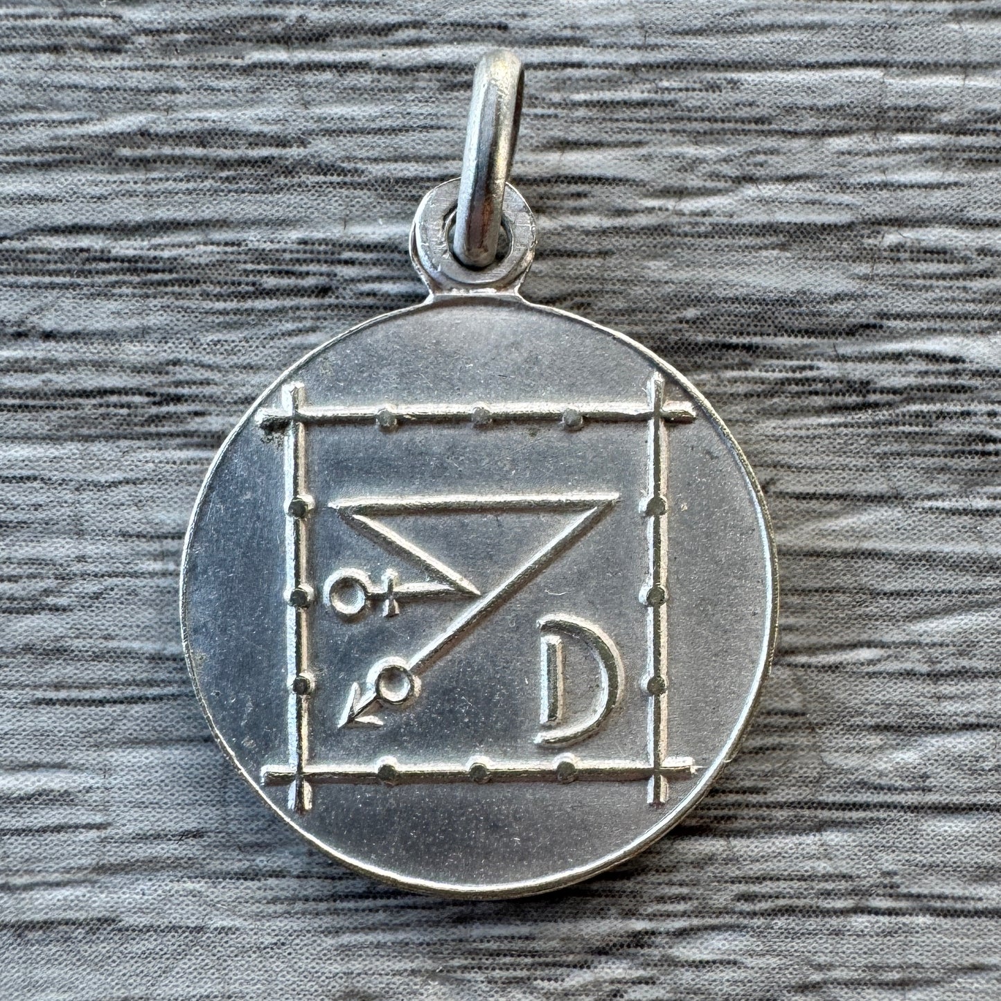 Pendentif ancien Pentacle de Jupiter - Métal argenté