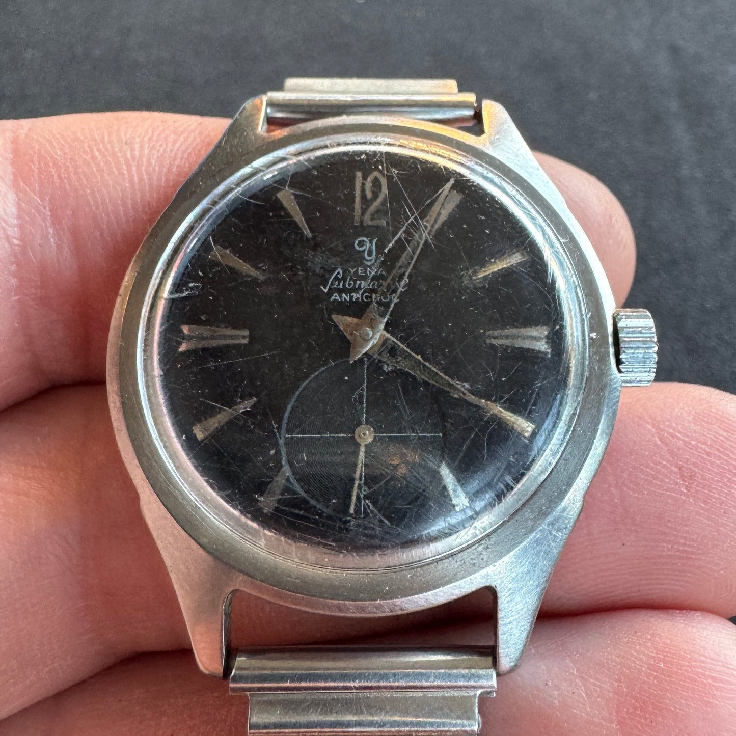 Montre bracelet mécanique ancienne YEMA Submarine - pour pièces