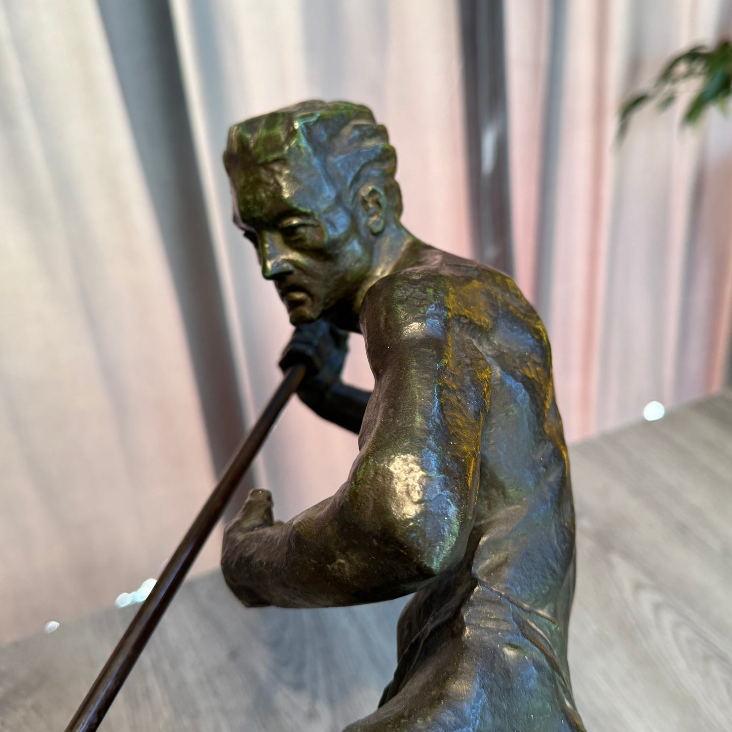 Sculpture en bronze Art Deco - « chasse au Lion » par P. Berjean