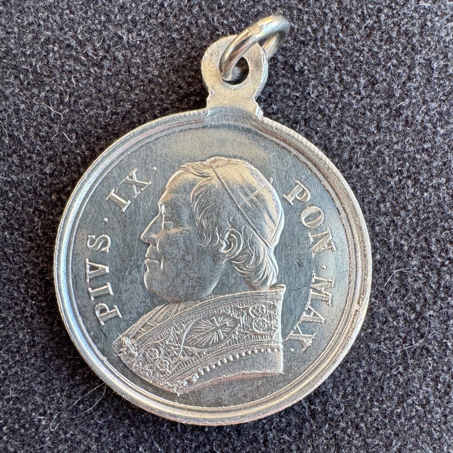 Médaille religieuse XIXeme « Saint Pierre - Pie IX »