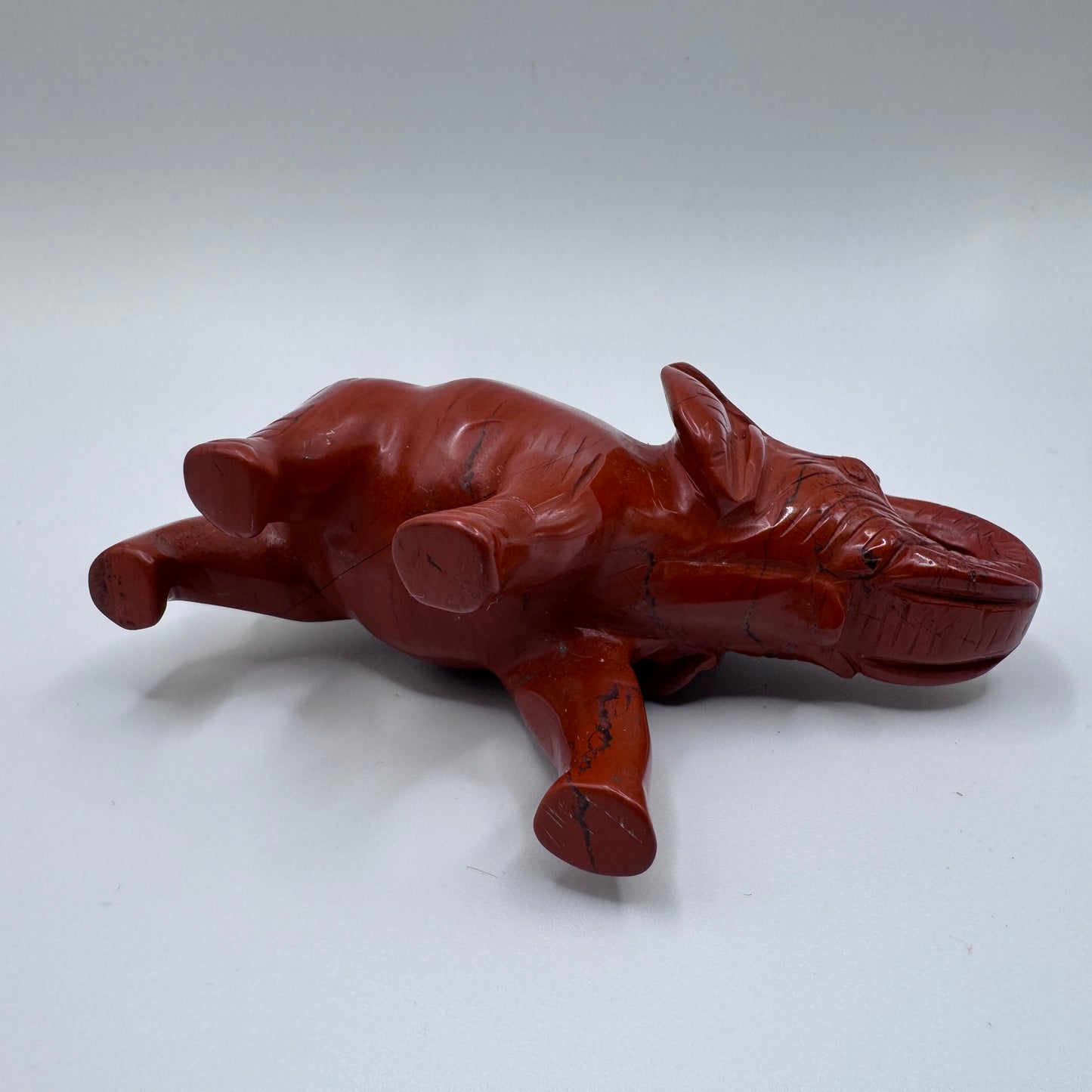 Sculpture Chinoise en jaspe rouge « éléphant »