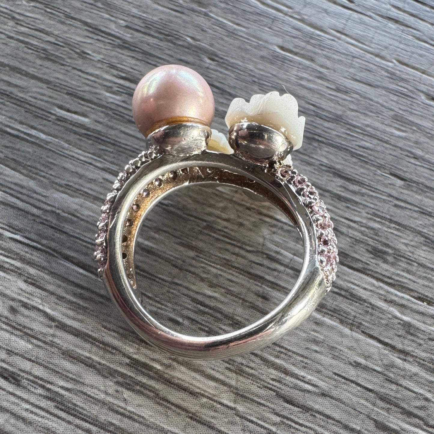 Bague en argent et nacre