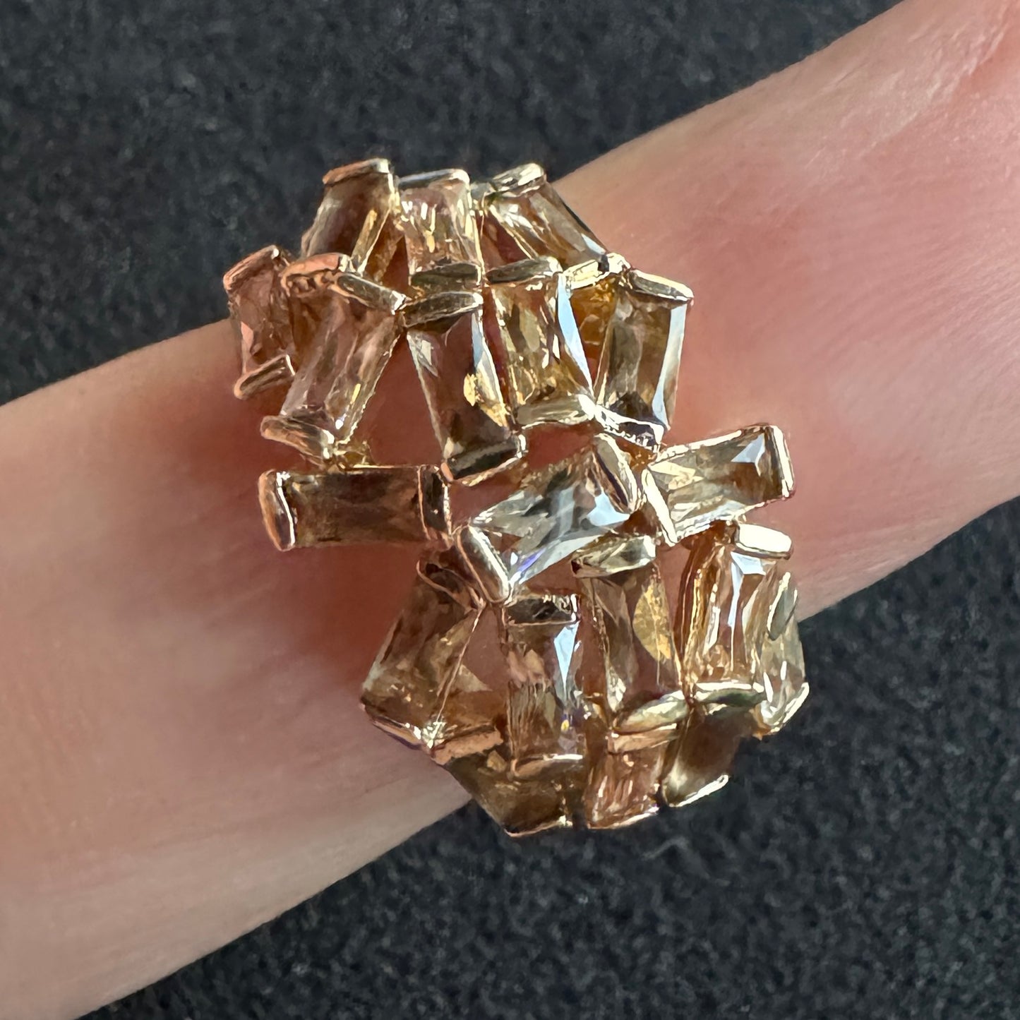 Bague en plaqué or et verroterie