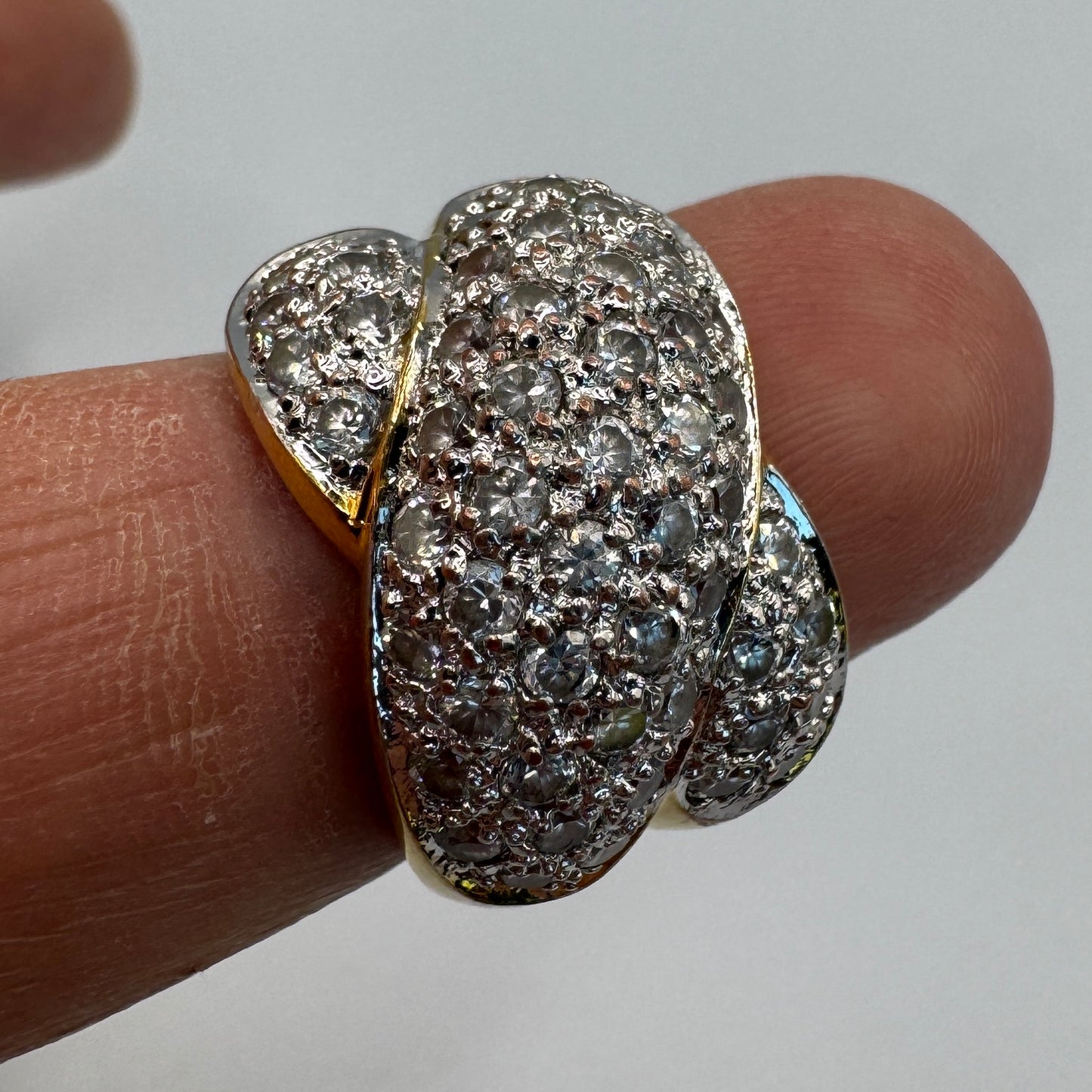 Bague en plaqué or et verroterie