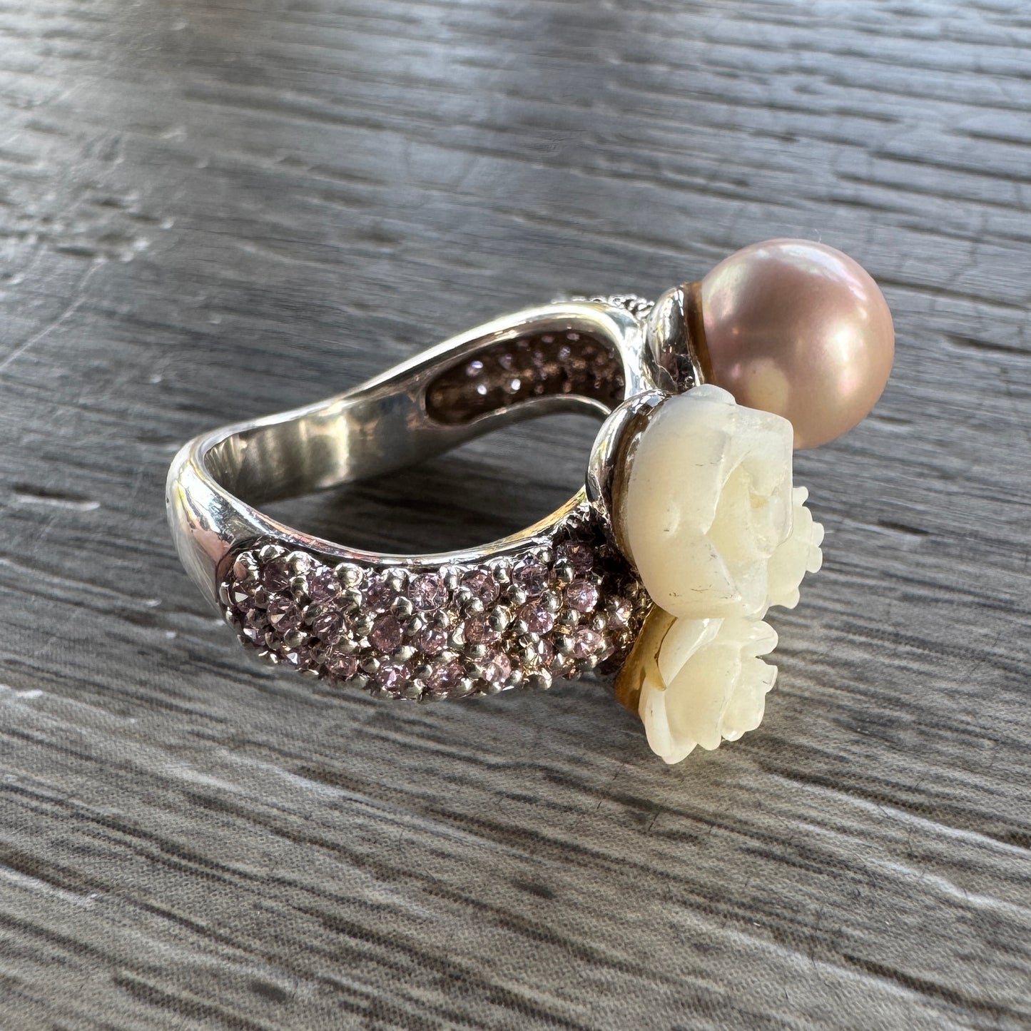 Bague en argent et nacre