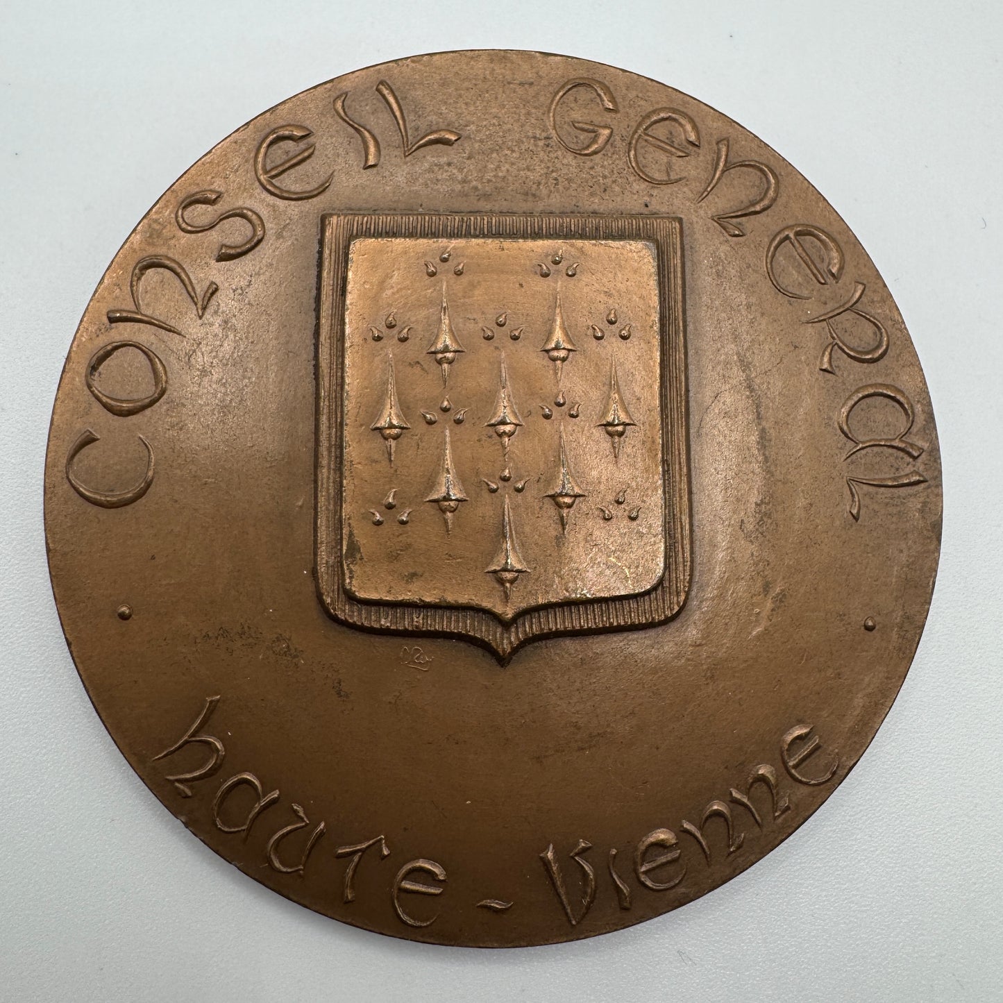 Medaille artistique ancienne en bronze « conseil général Haute Vienne »