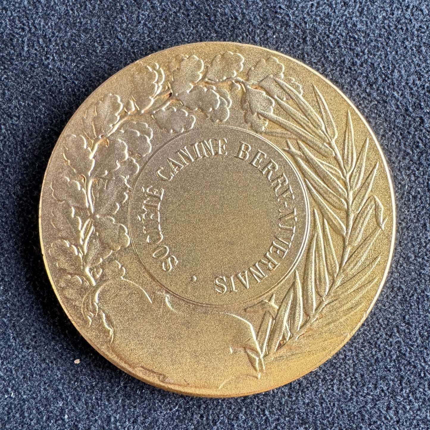 Medaille ancienne en bronze « Société canine du Berry - chasse à courre »