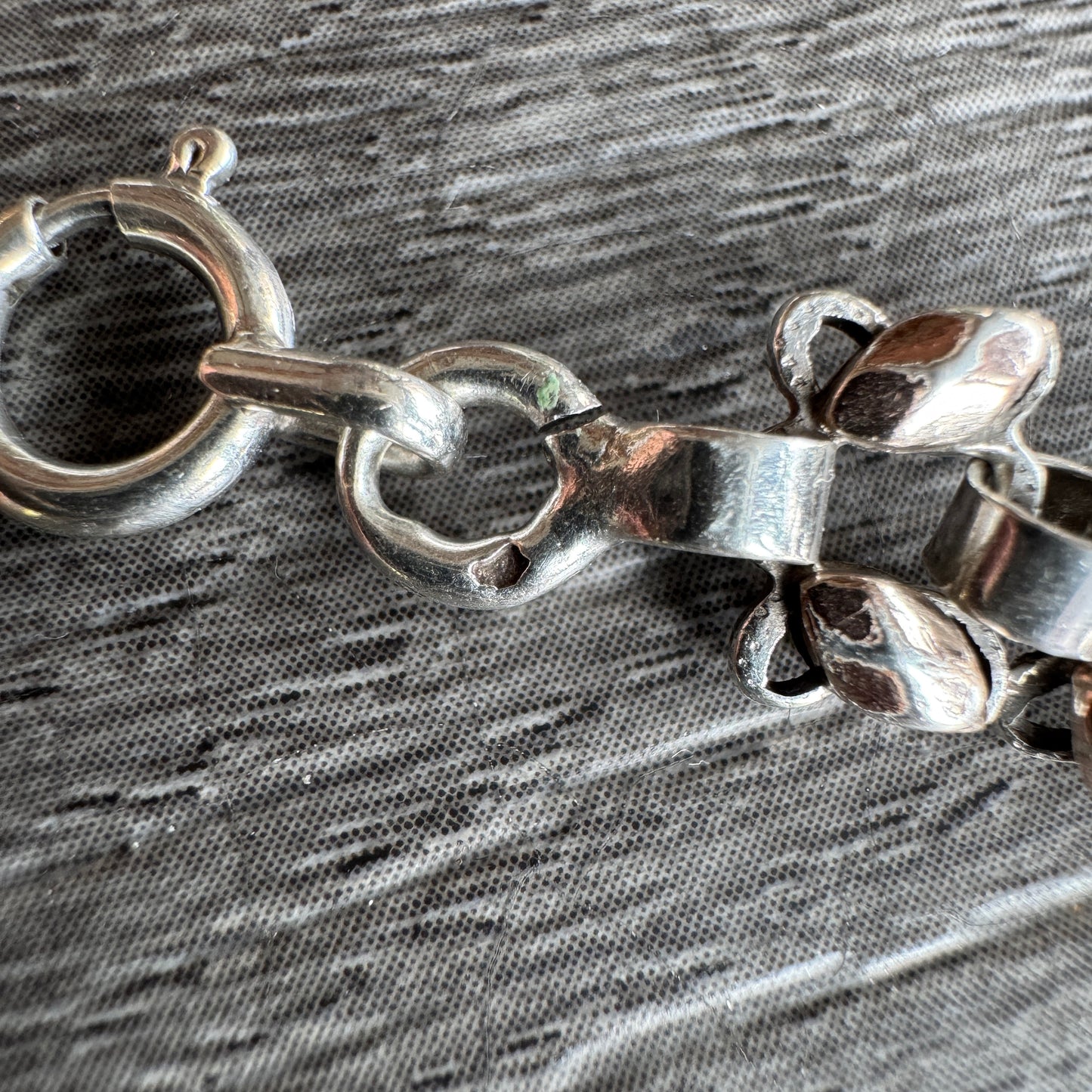 Bracelet ancien en argent et vermeil