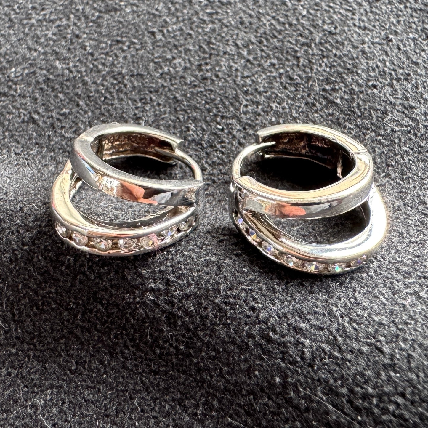 Boucles d’oreilles en argent 925 et strass