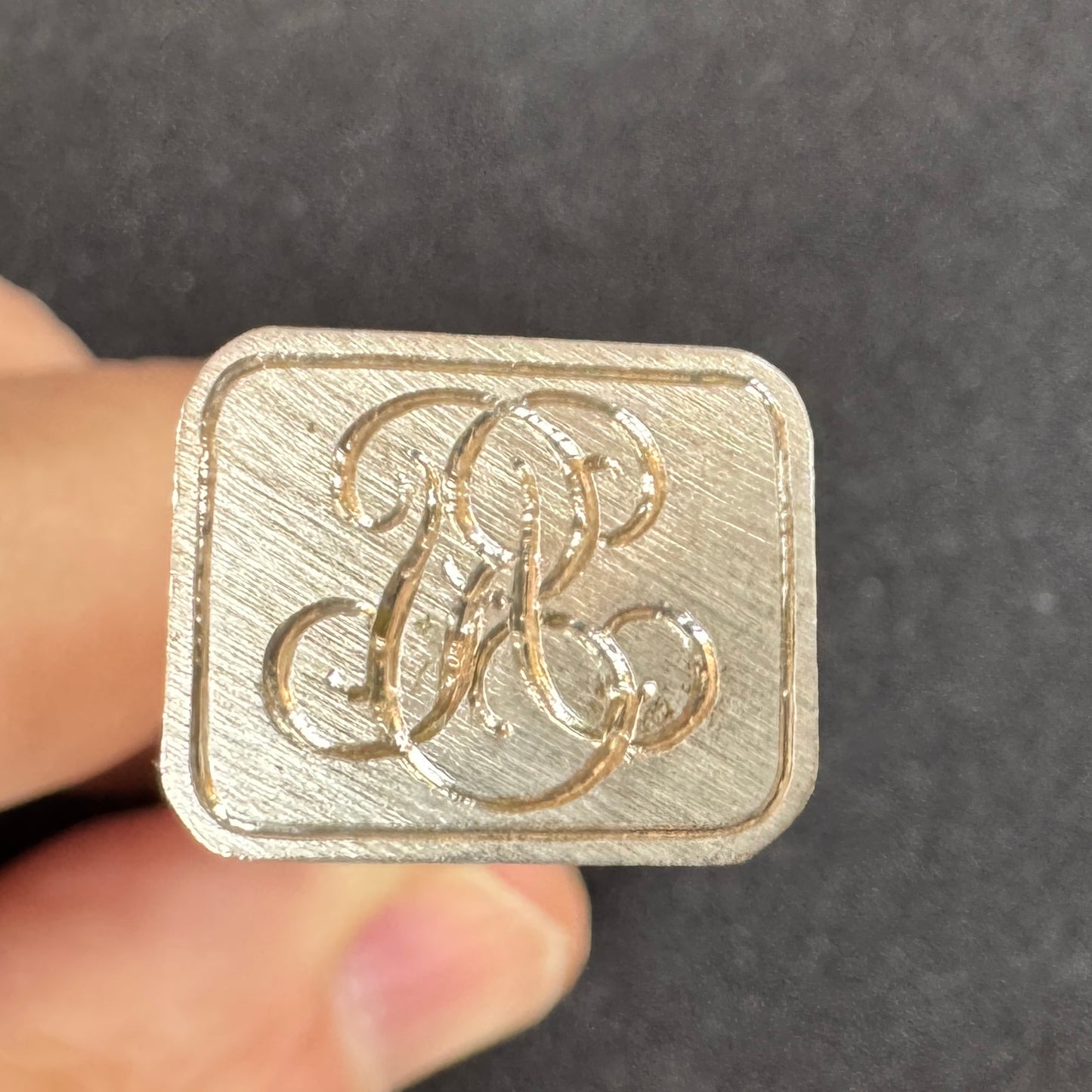 Cachet Sceau ancien Art Nouveau en Argent - « décor épi de blé »