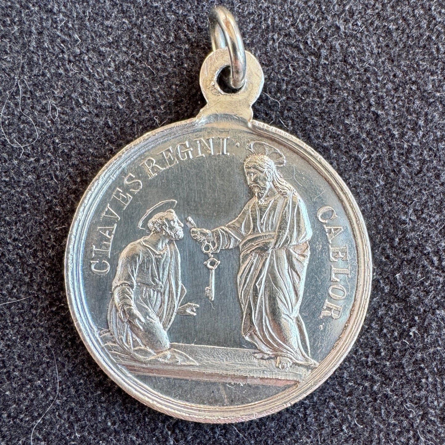 Médaille religieuse XIXeme « Saint Pierre - Pie IX »