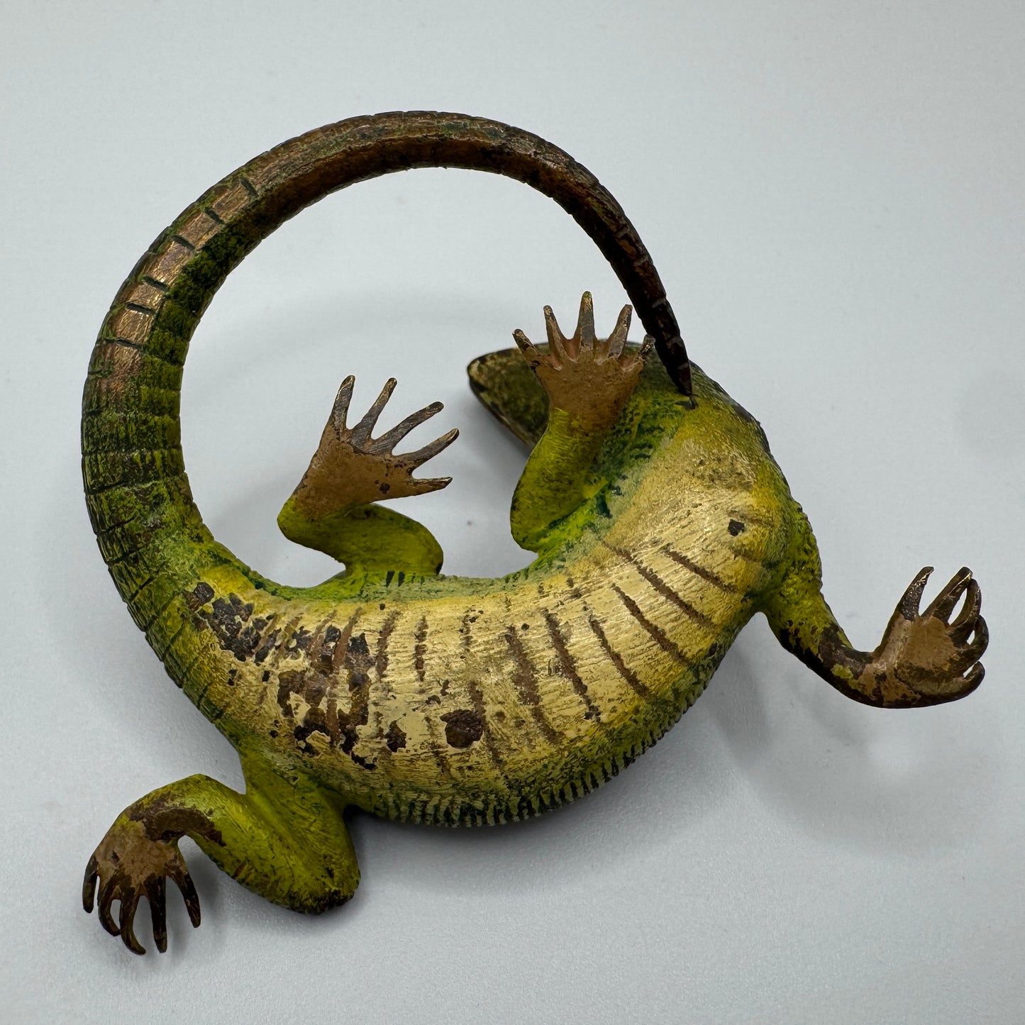 Superbe Bronze de Vienne polychrome ancien - « lézard »