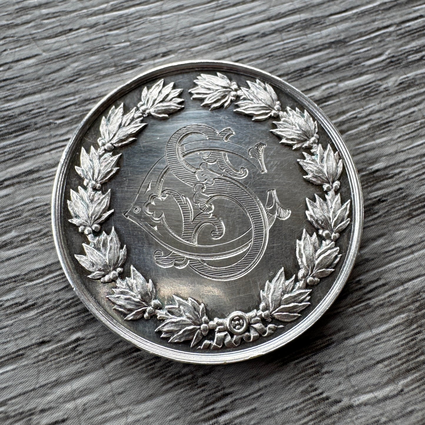Medaille de mariage ancienne XIXe - argent massif