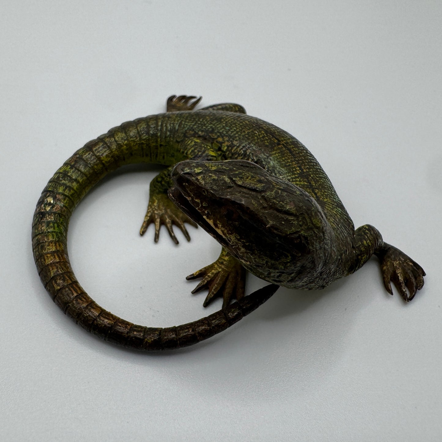 Superbe Bronze de Vienne polychrome ancien - « lézard »
