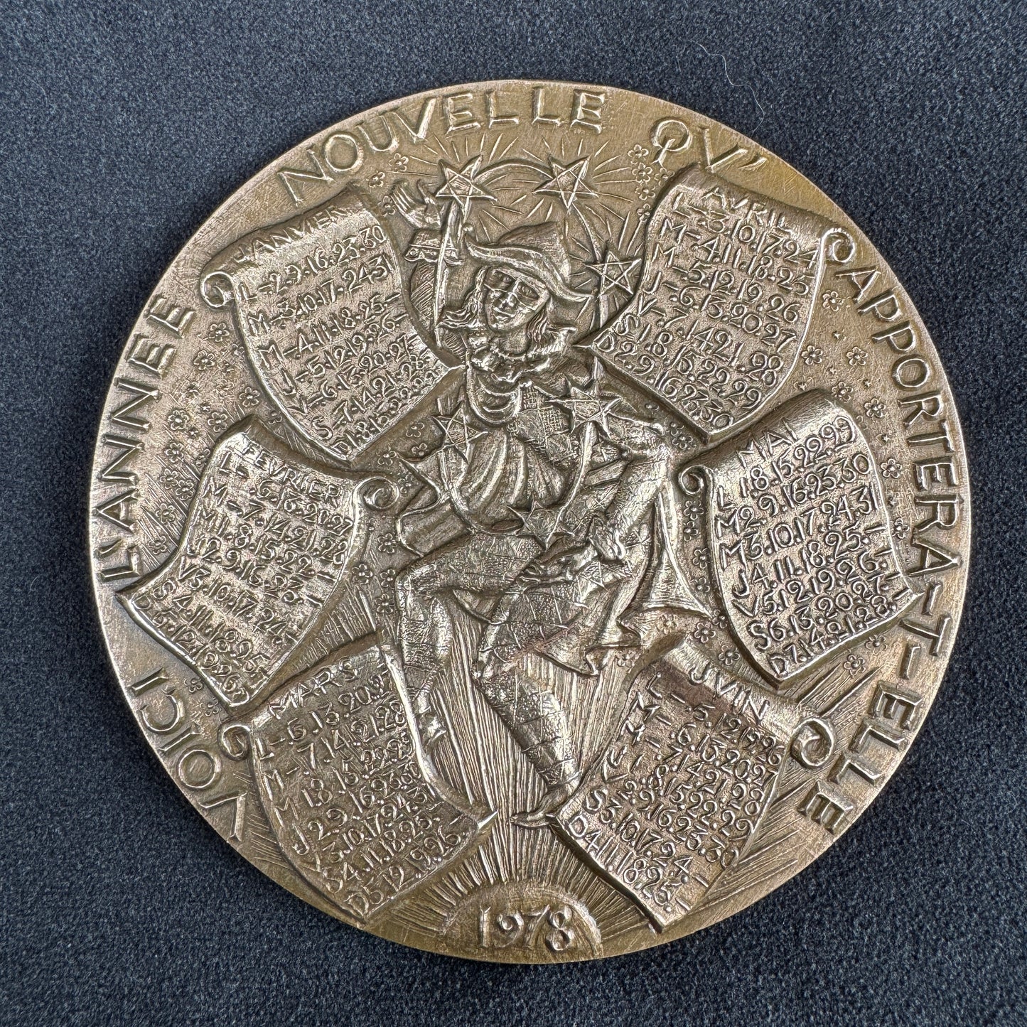 Médaille artistique en bronze « calendrier 1978 » - par R. Tschudin