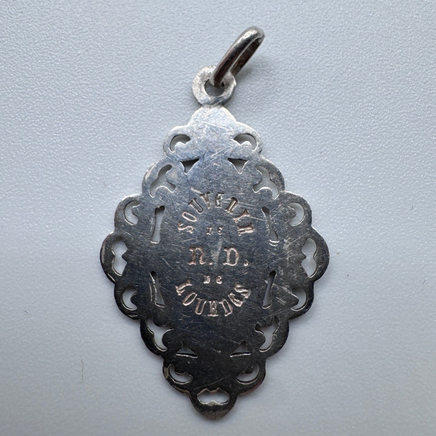 Superbe Médaille religieuse ancienne - « Sainte Vierge » - argent et or