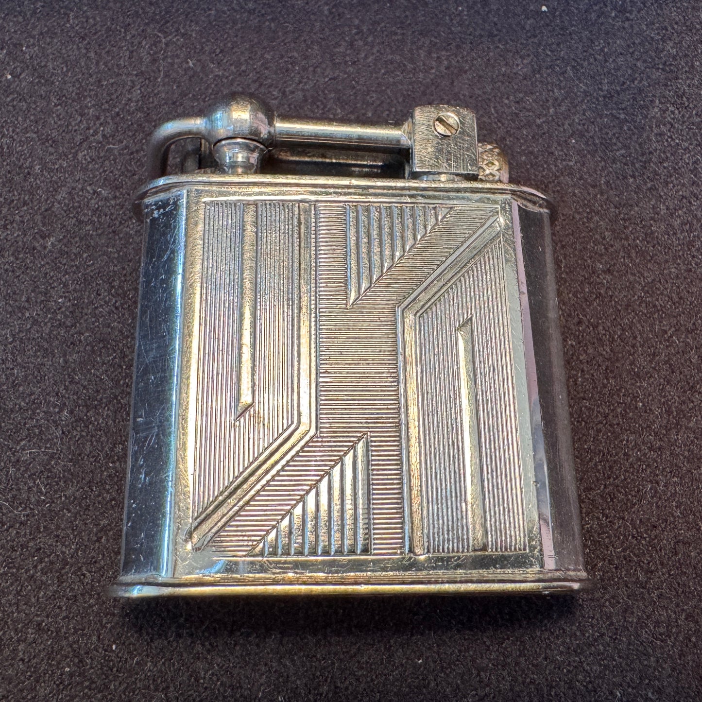 Briquet publicitaire ancien à essence - « Tubes en cuivre - CREPEY&VERDEZ Montreuil »