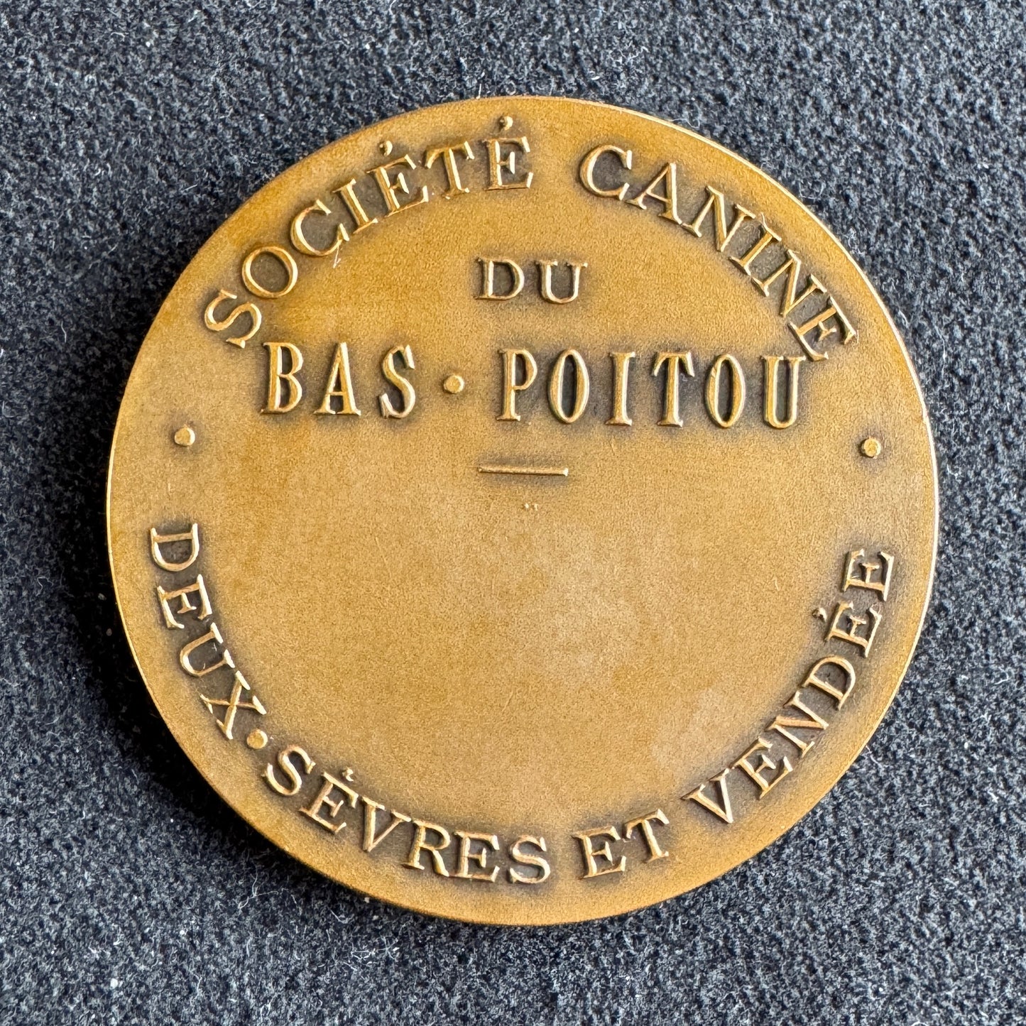 Medaille ancienne en bronze « Société canine du bas Poitou » - signée Contaux