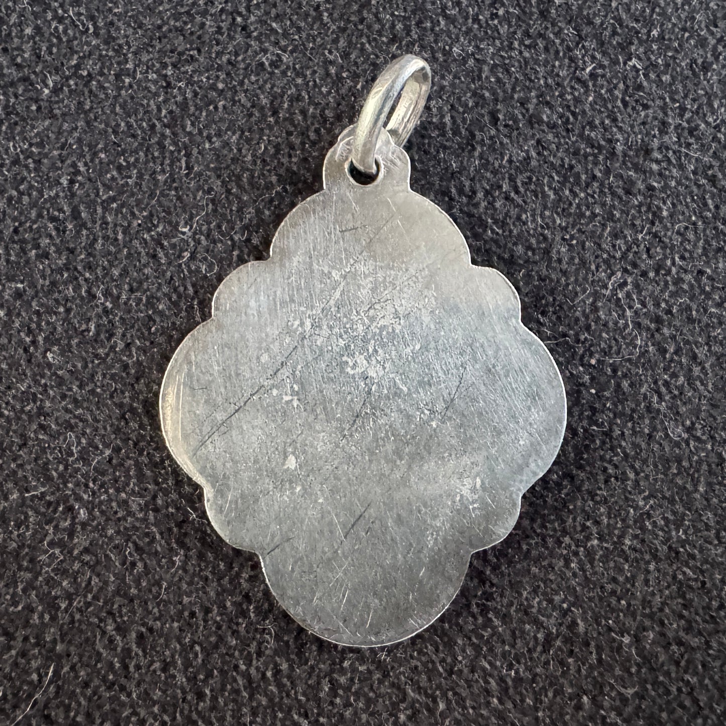 Médaille religieuse ancienne en argent et vermeil « Sainte Vierge »