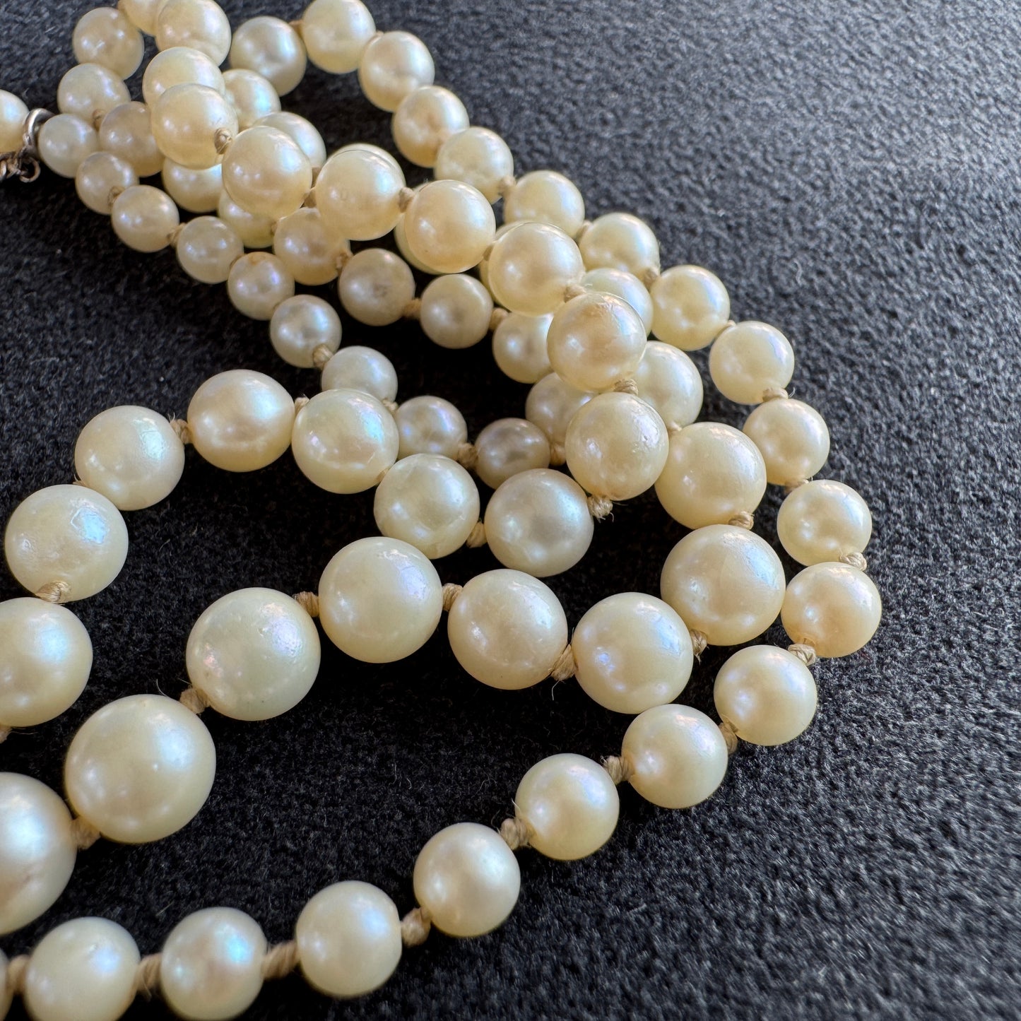 Collier ancien vers 1920 - perles véritables et monture argent