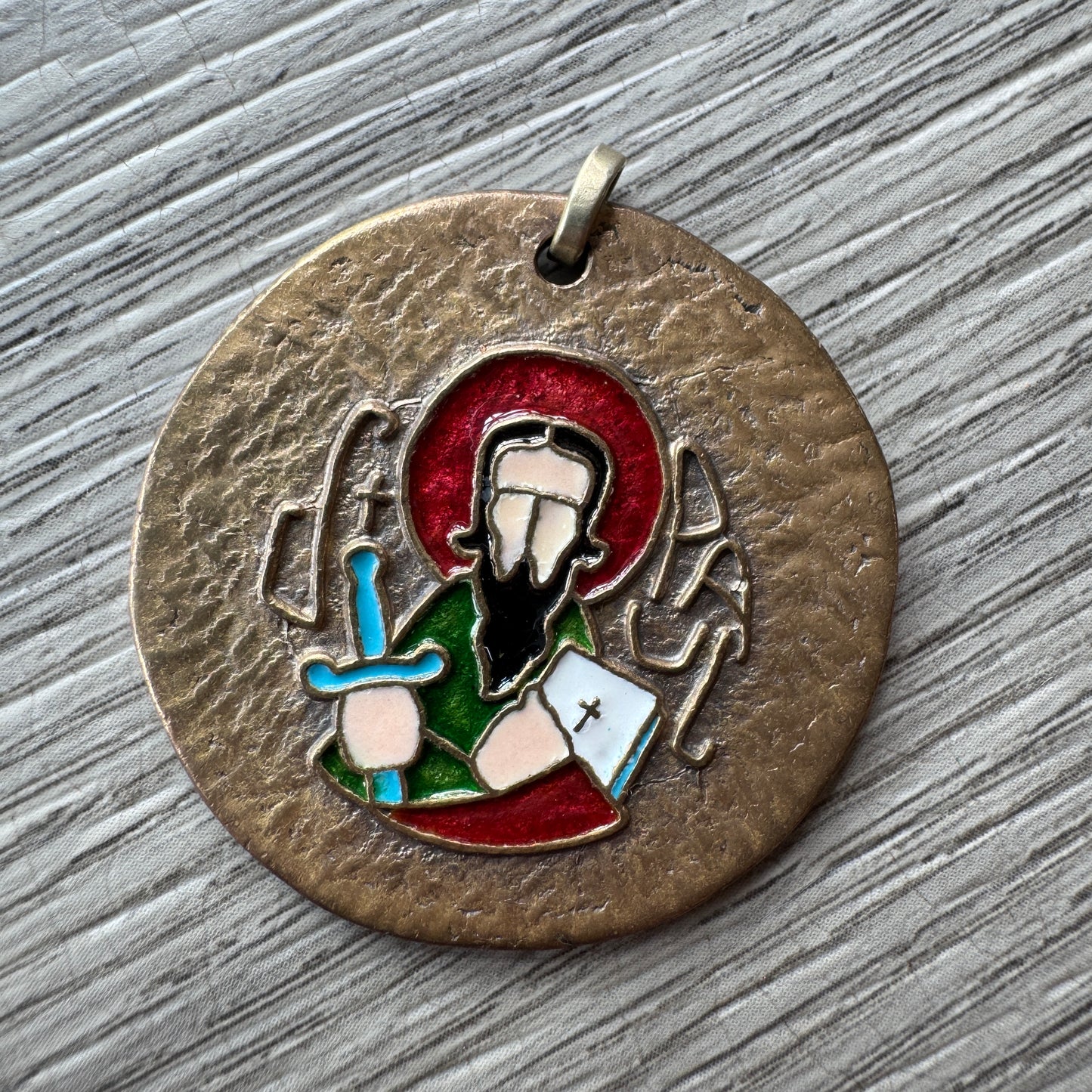 Médaille religieuse en bronze emaillé - Élie Pellerin