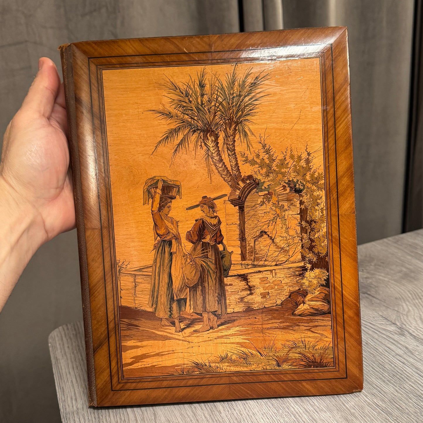 Porte documents vers 1900 - superbe marqueterie Niçoise