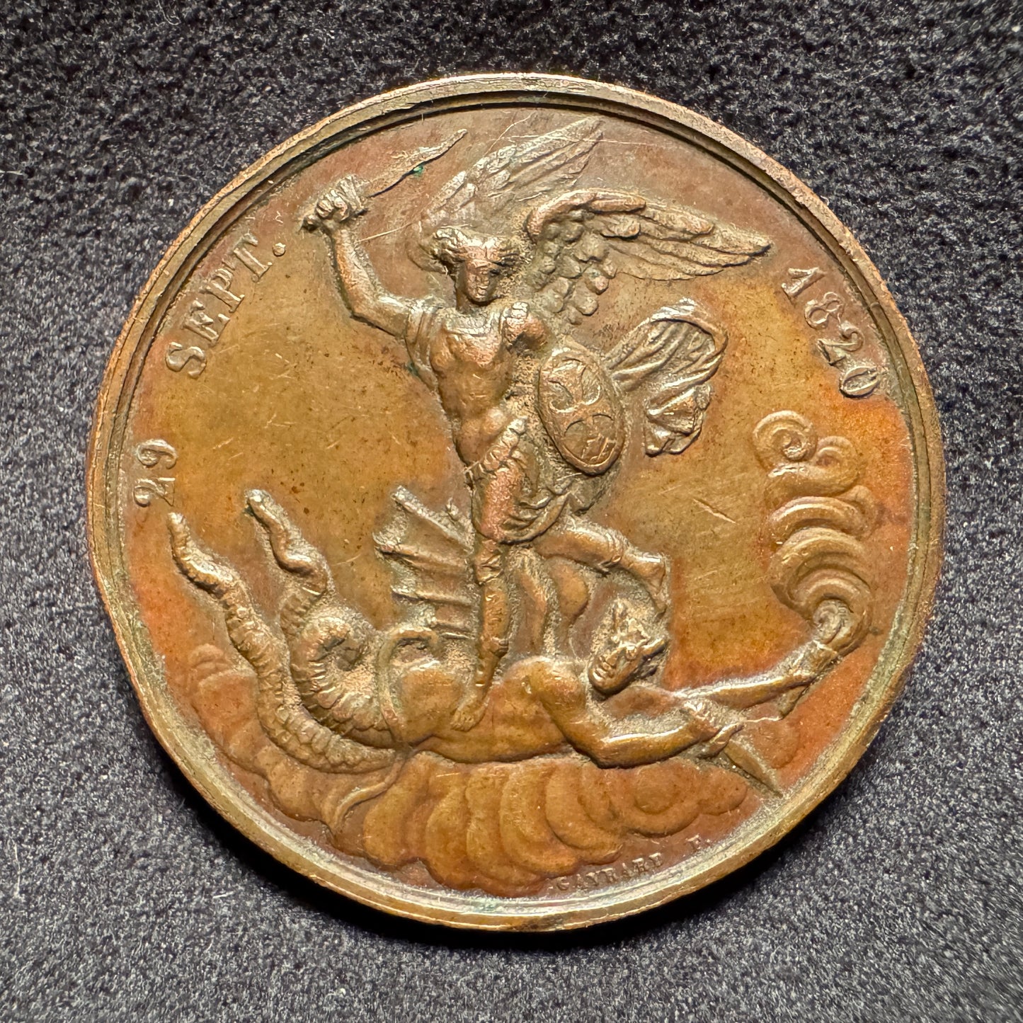 Médaille ancienne en bronze « naissance du Duc de Chambord - 29 septembre 1820 »