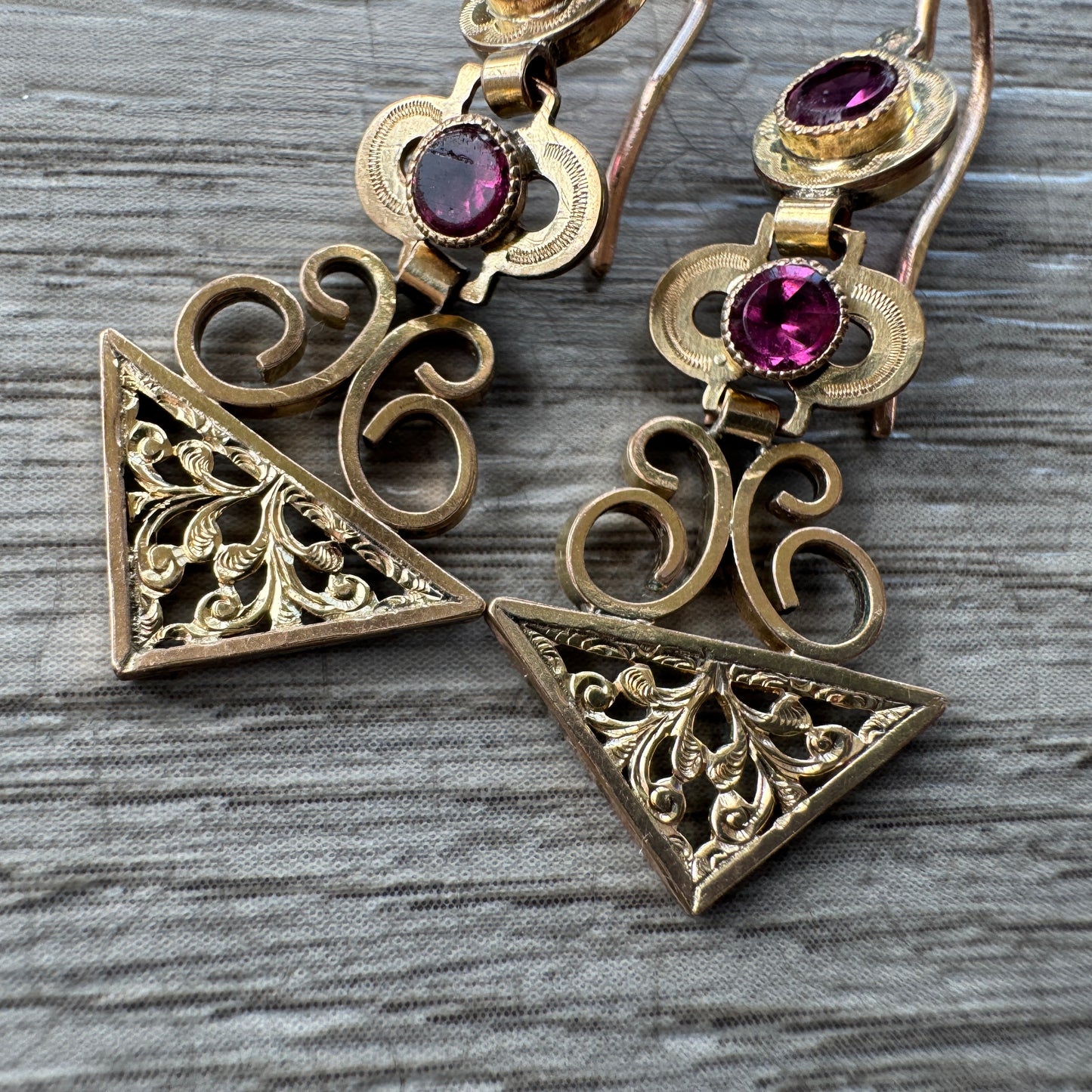 Boucles d’oreilles anciennes époque 1900 - plaqué or