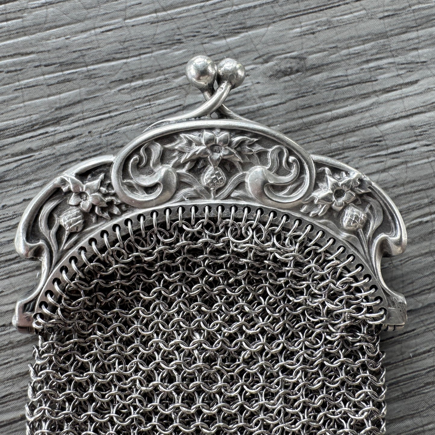 Bourse porte Louis Ancienne Art Nouveau en argent