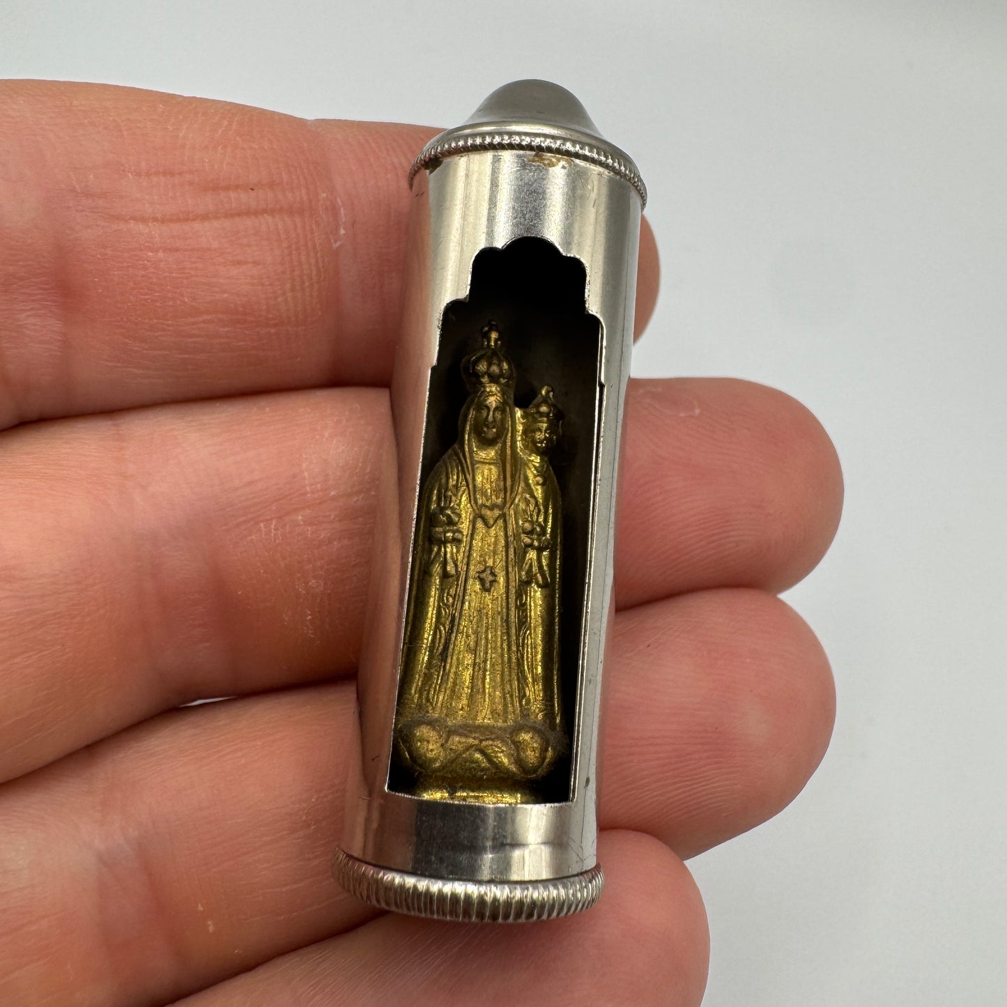 Objet ancien dévotion de voyage - Vierge à l’enfant