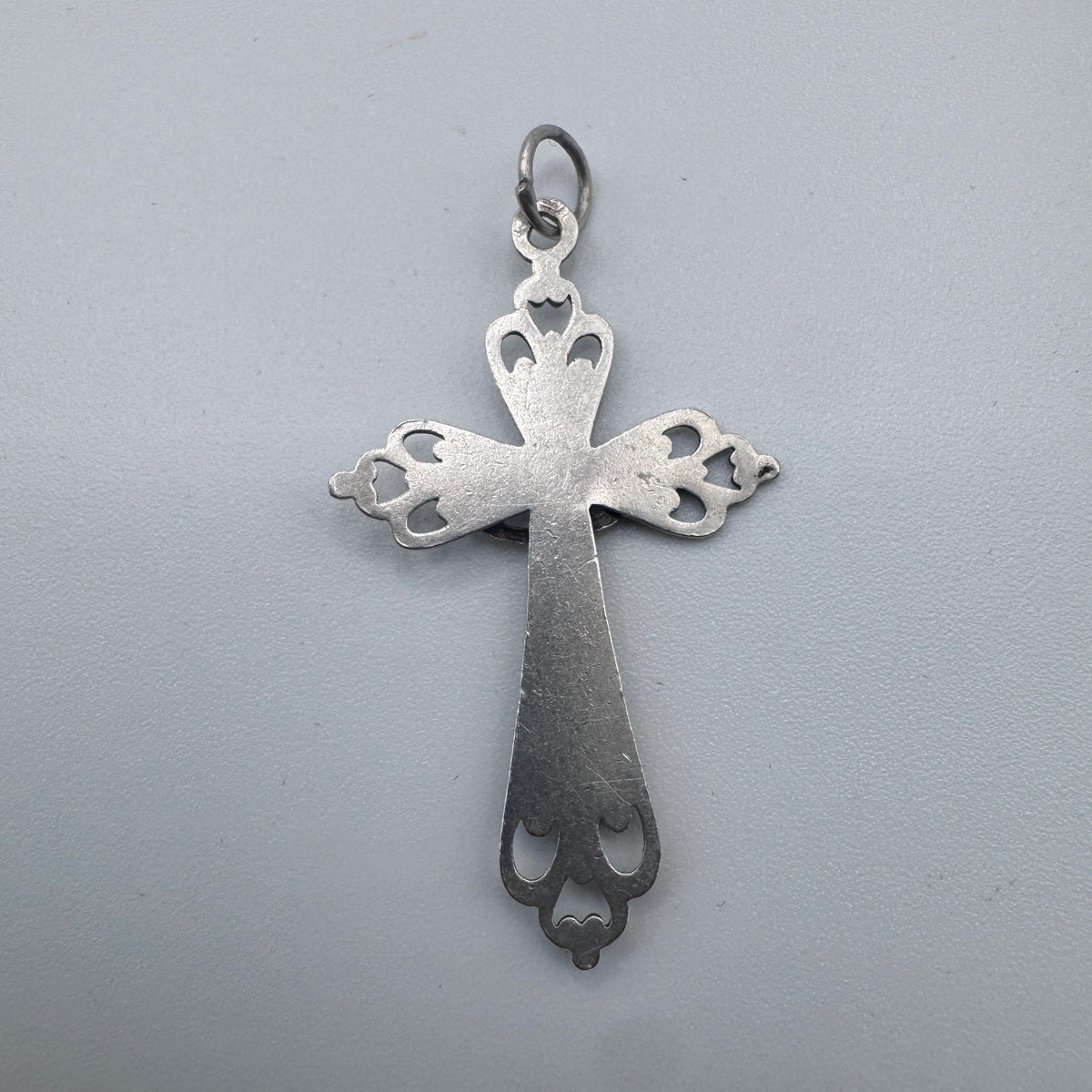 Croix crucifix ancien - argent massif