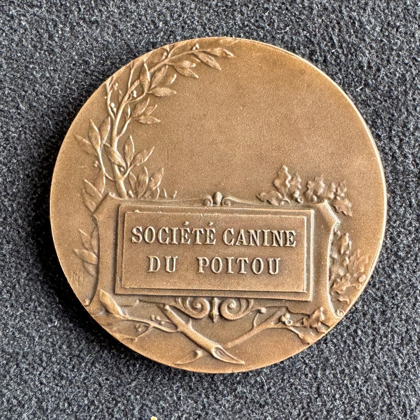 Medaille ancienne en bronze « Société canine du Poitou »