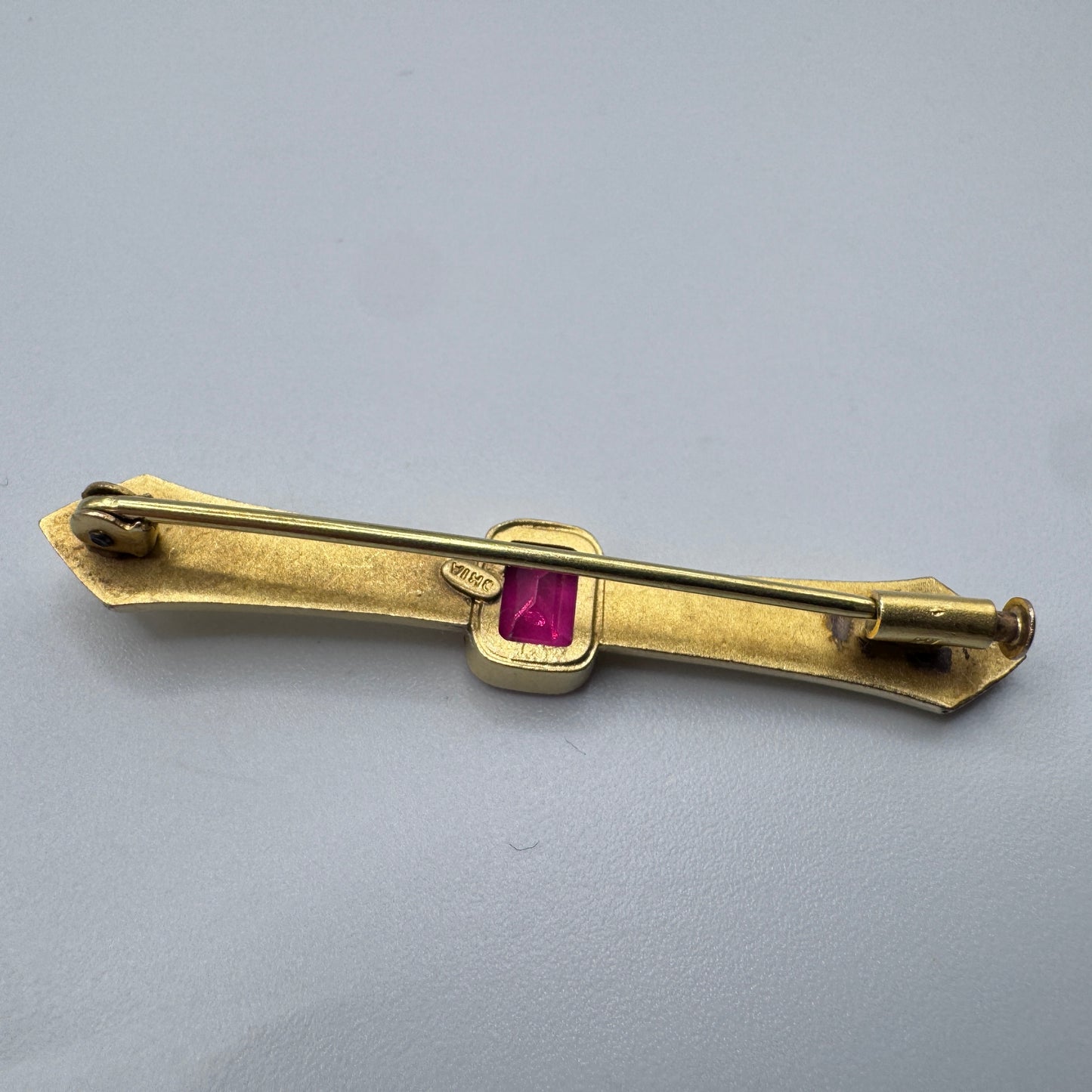 Broche ancienne Art Nouveau en plaqué ORIA
