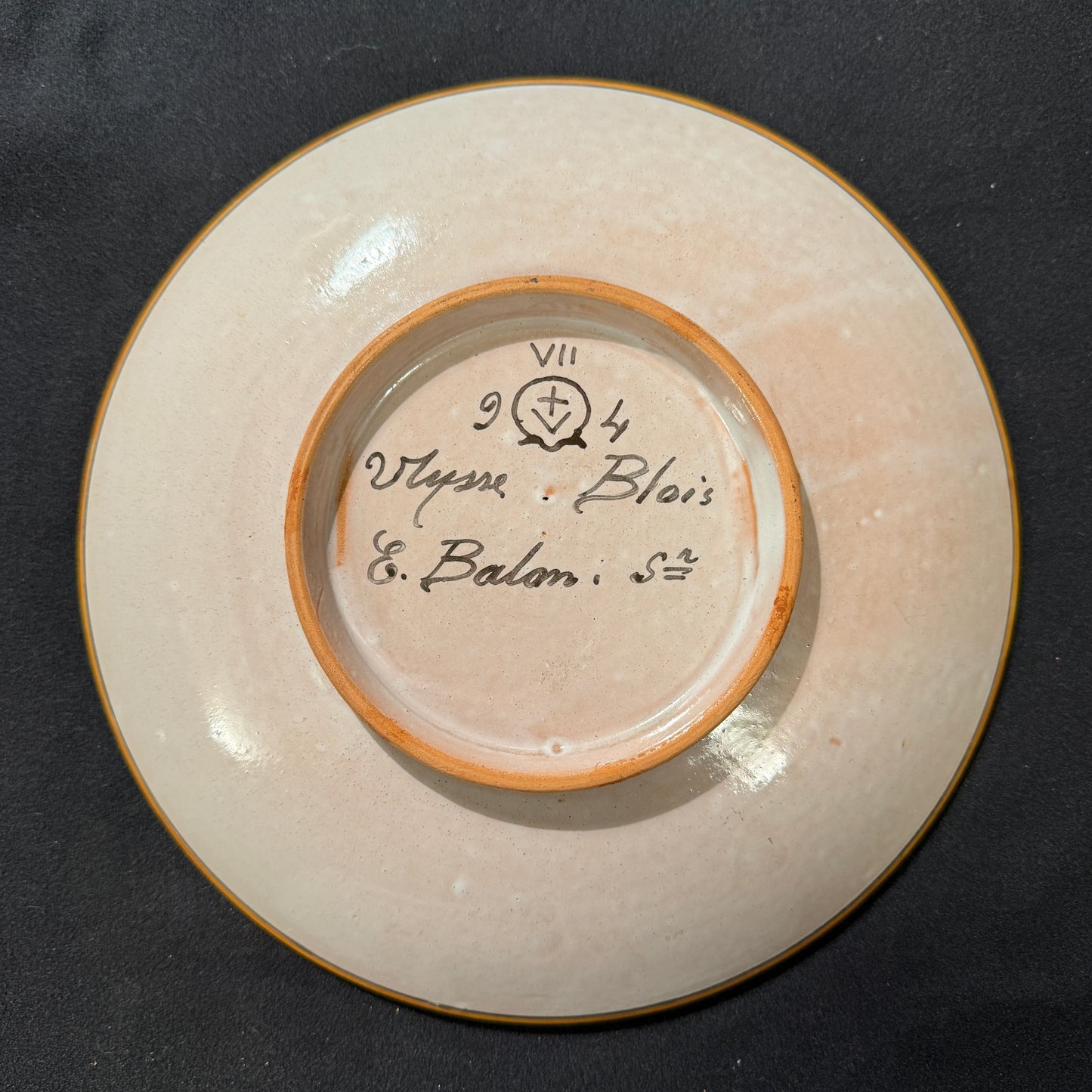 Assiette ancienne Ulysse Blois & E. Balon -« Salamandre François 1er »