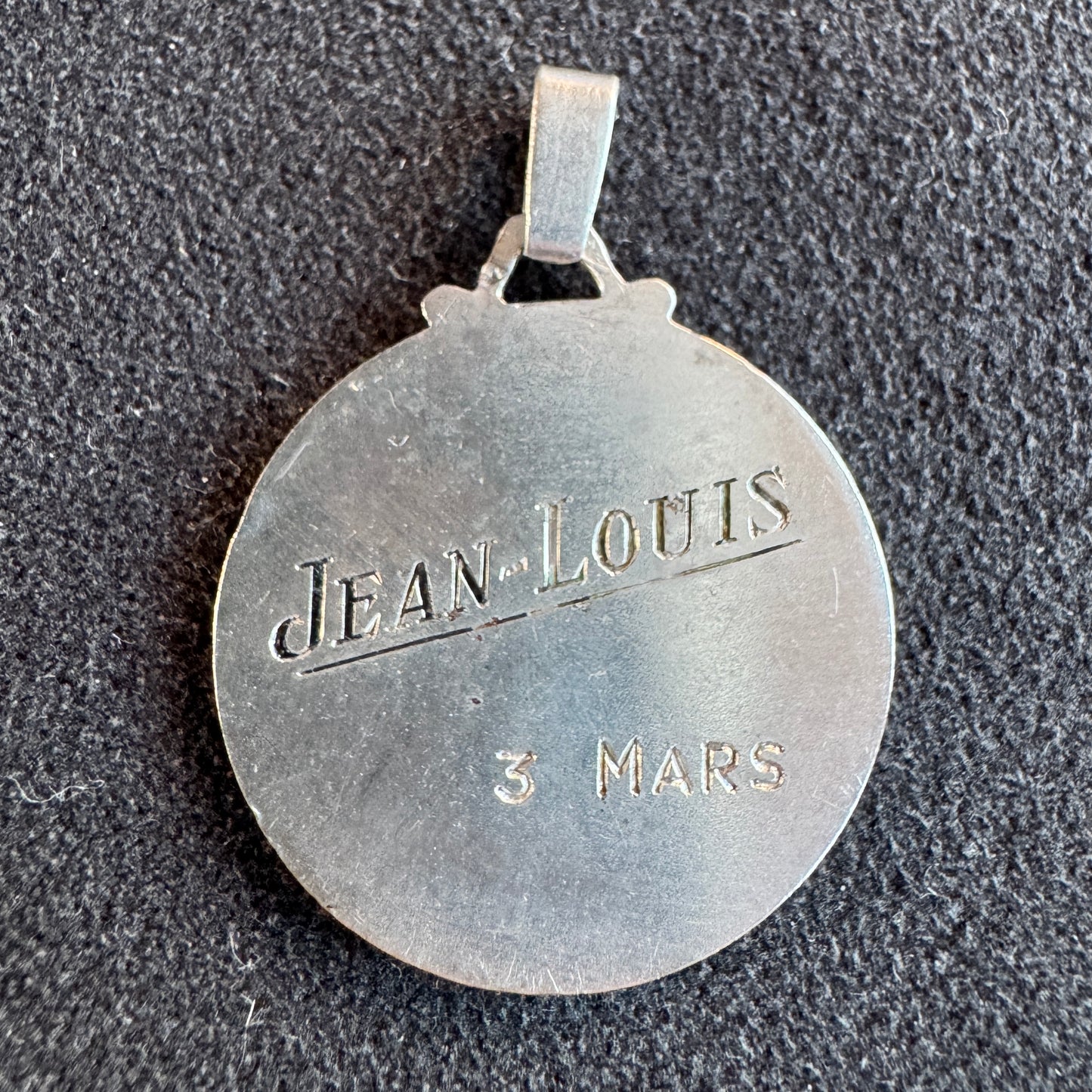 Médaille religieuse ancienne en argent « Saint Christophe »