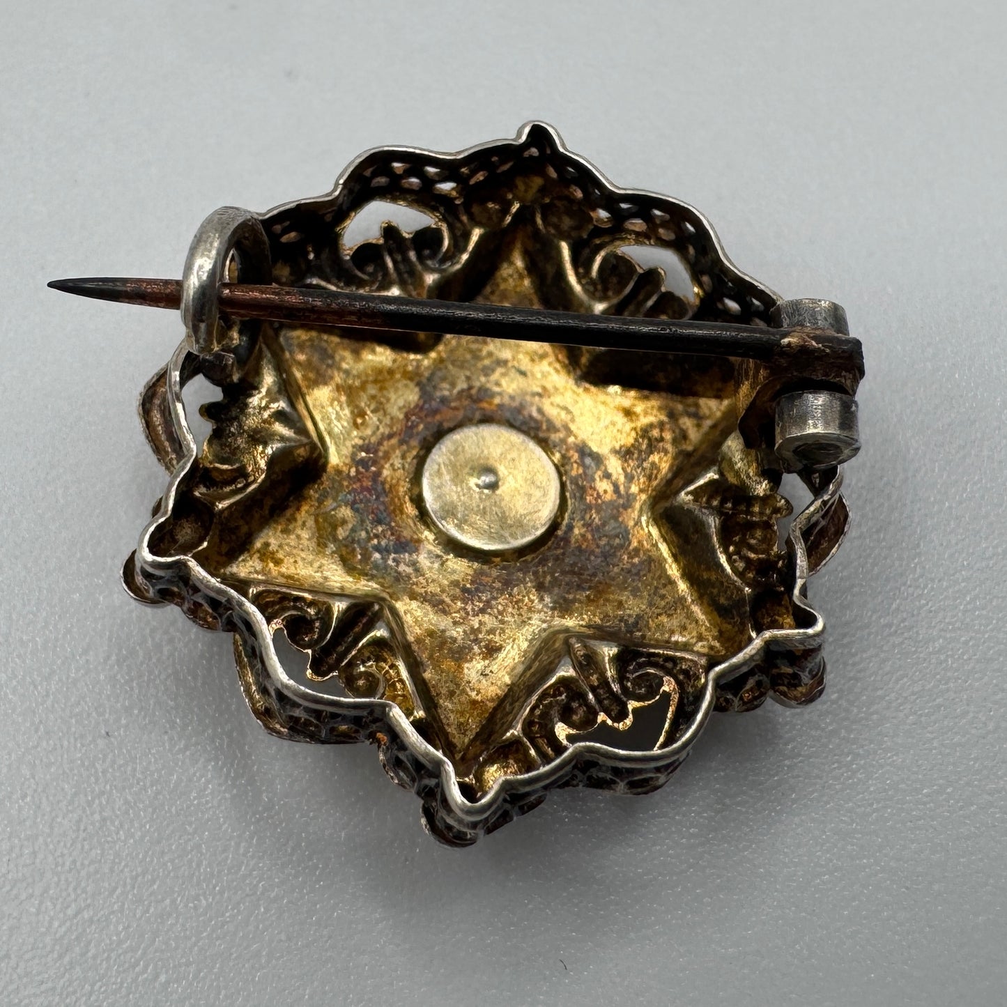 Broche ancienne vers 1900 - Argent vermeil