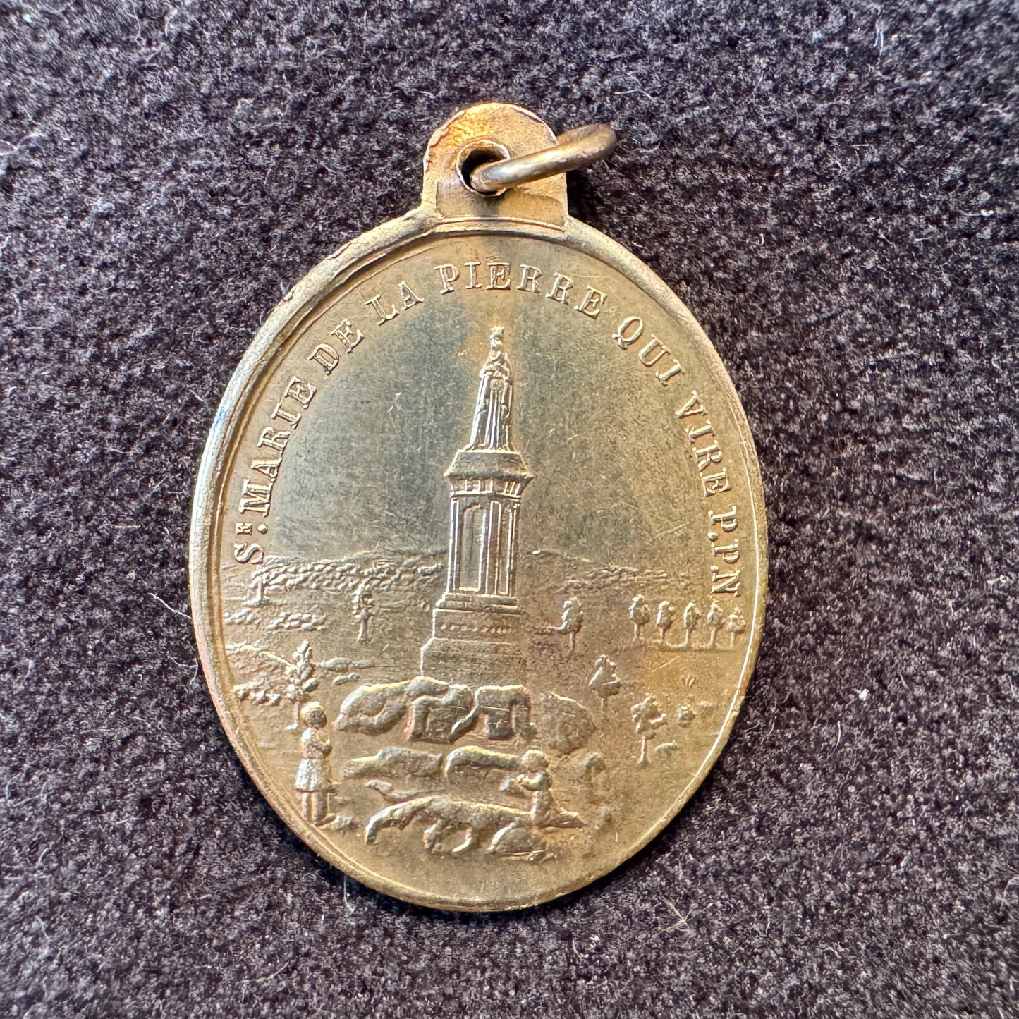 Médaille religieuse ancienne XIXeme - « Cœurs Jesus et Marie »