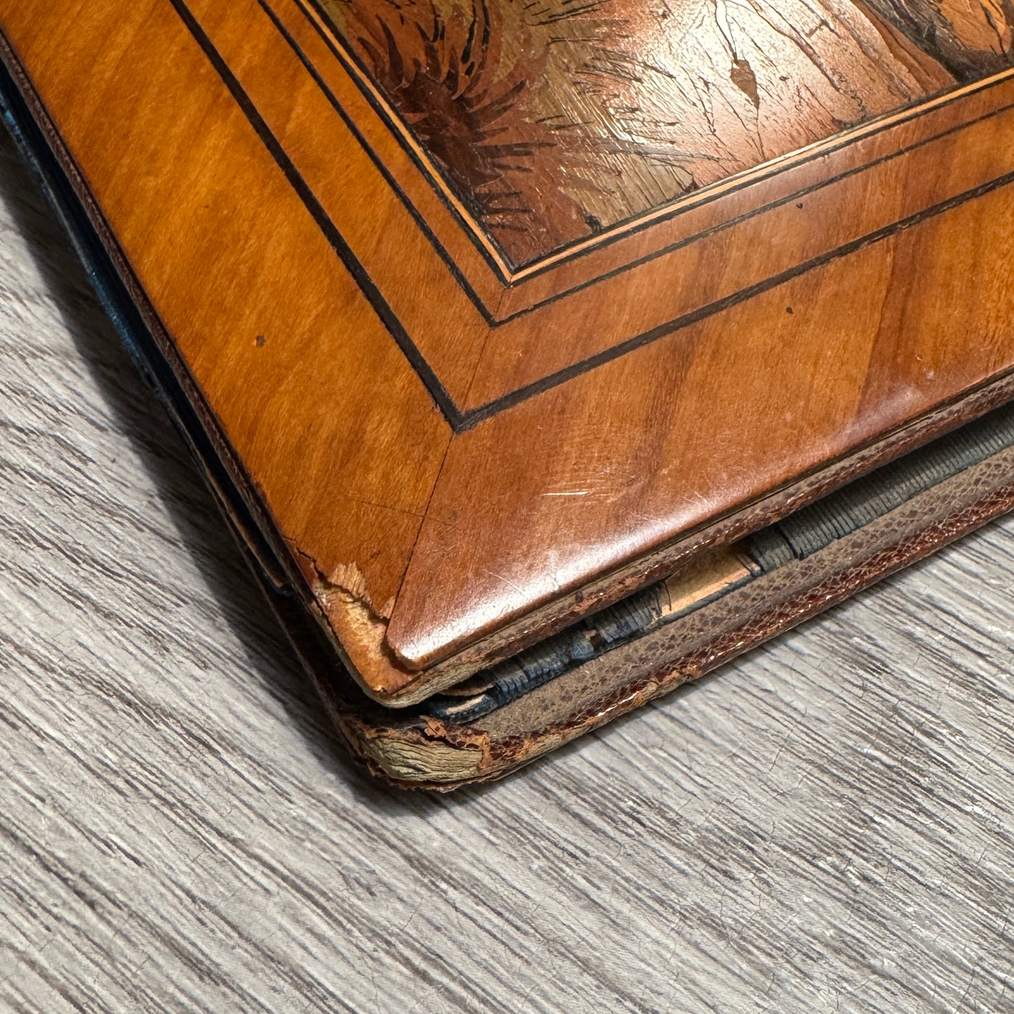 Porte documents vers 1900 - superbe marqueterie Niçoise