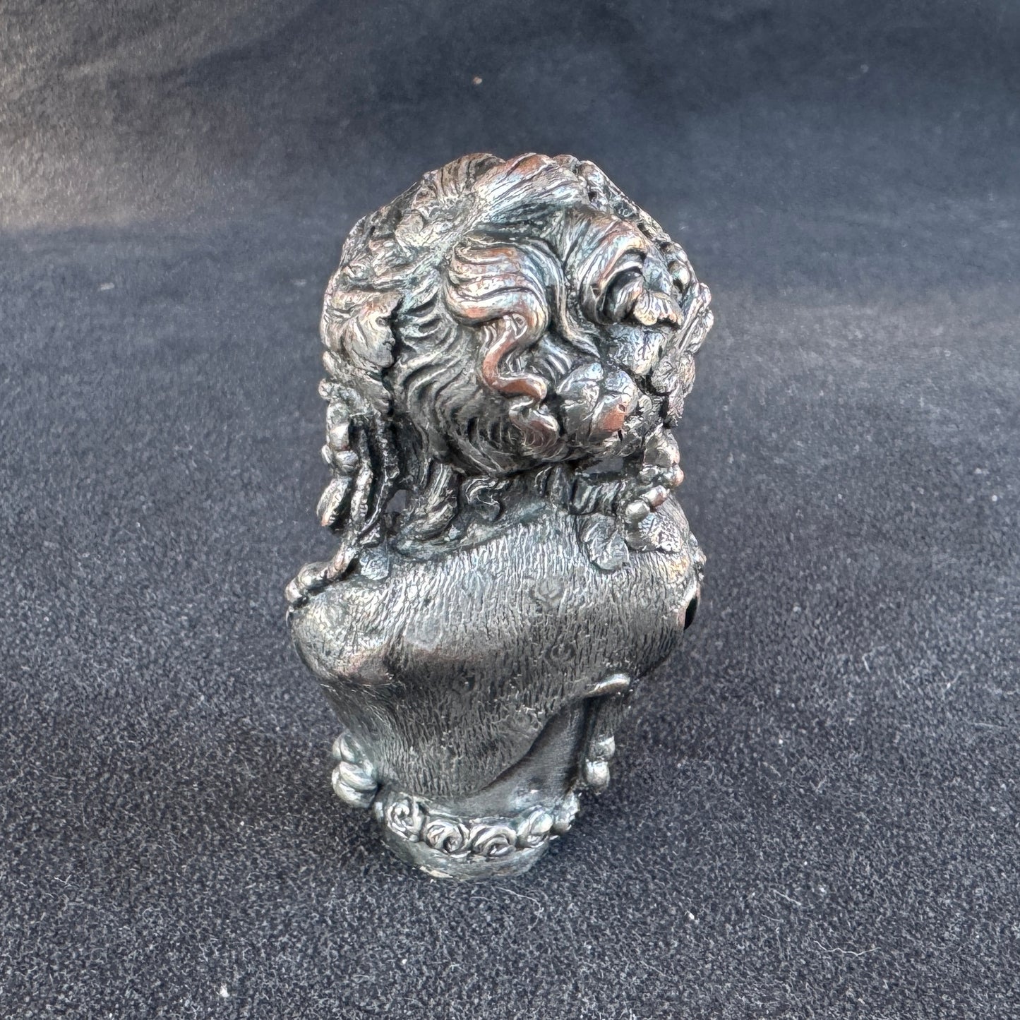 Pommeau de canne ancien XIXeme « Bacchante » - cuivre argenté