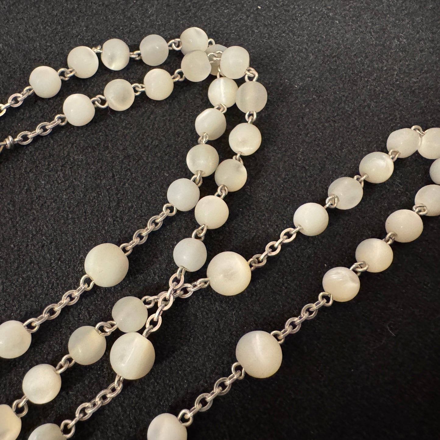 Chapelet ancien XIXeme en argent et perles de nacre