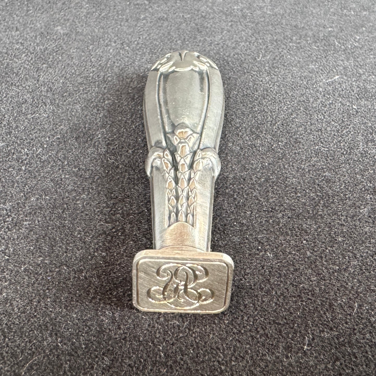 Cachet Sceau ancien Art Nouveau en Argent - « décor épi de blé »